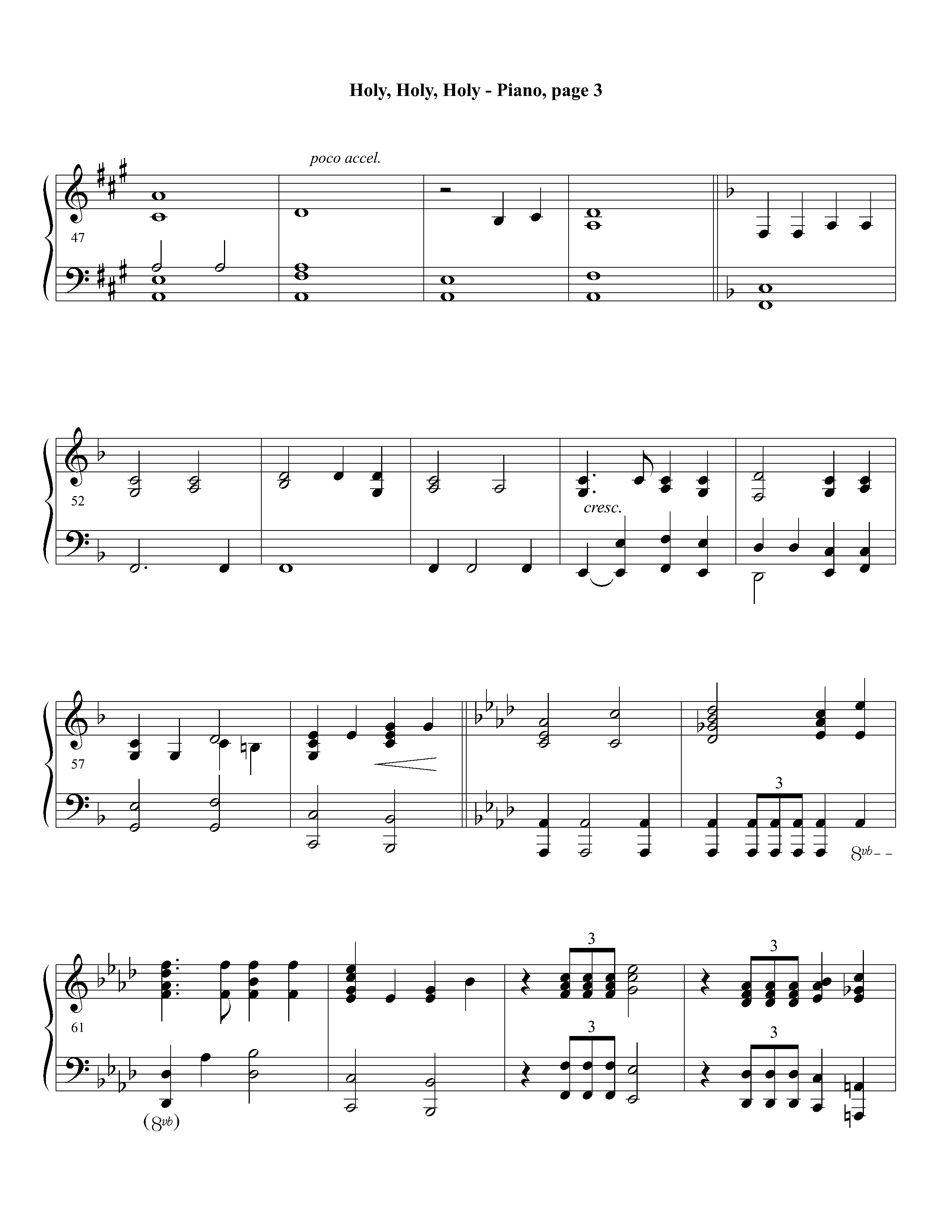 Holy Holy Holy (Instrumental) Piano Sheet (Lifeway Worship / Arr. David Winkler)