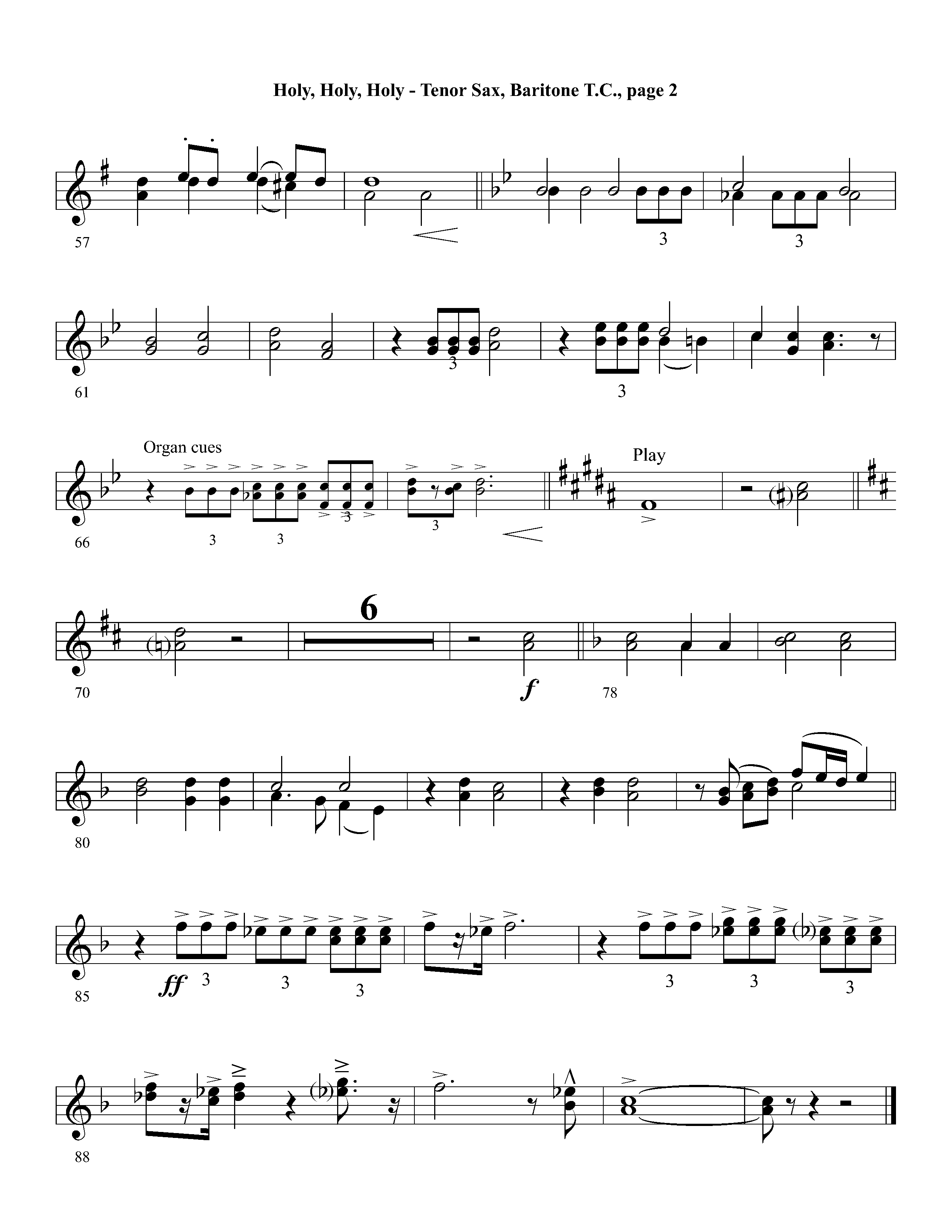 Holy Holy Holy (Instrumental) Tenor Sax/Baritone T.C. (Lifeway Worship / Arr. David Winkler)