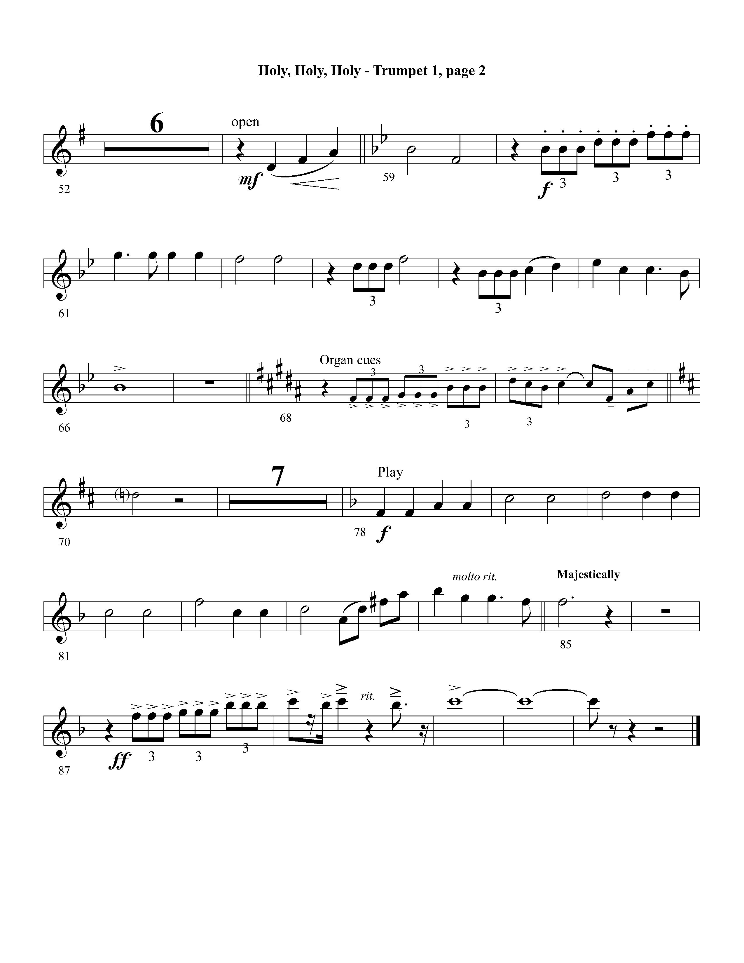 Holy Holy Holy (Instrumental) Trumpet 1 (Lifeway Worship / Arr. David Winkler)