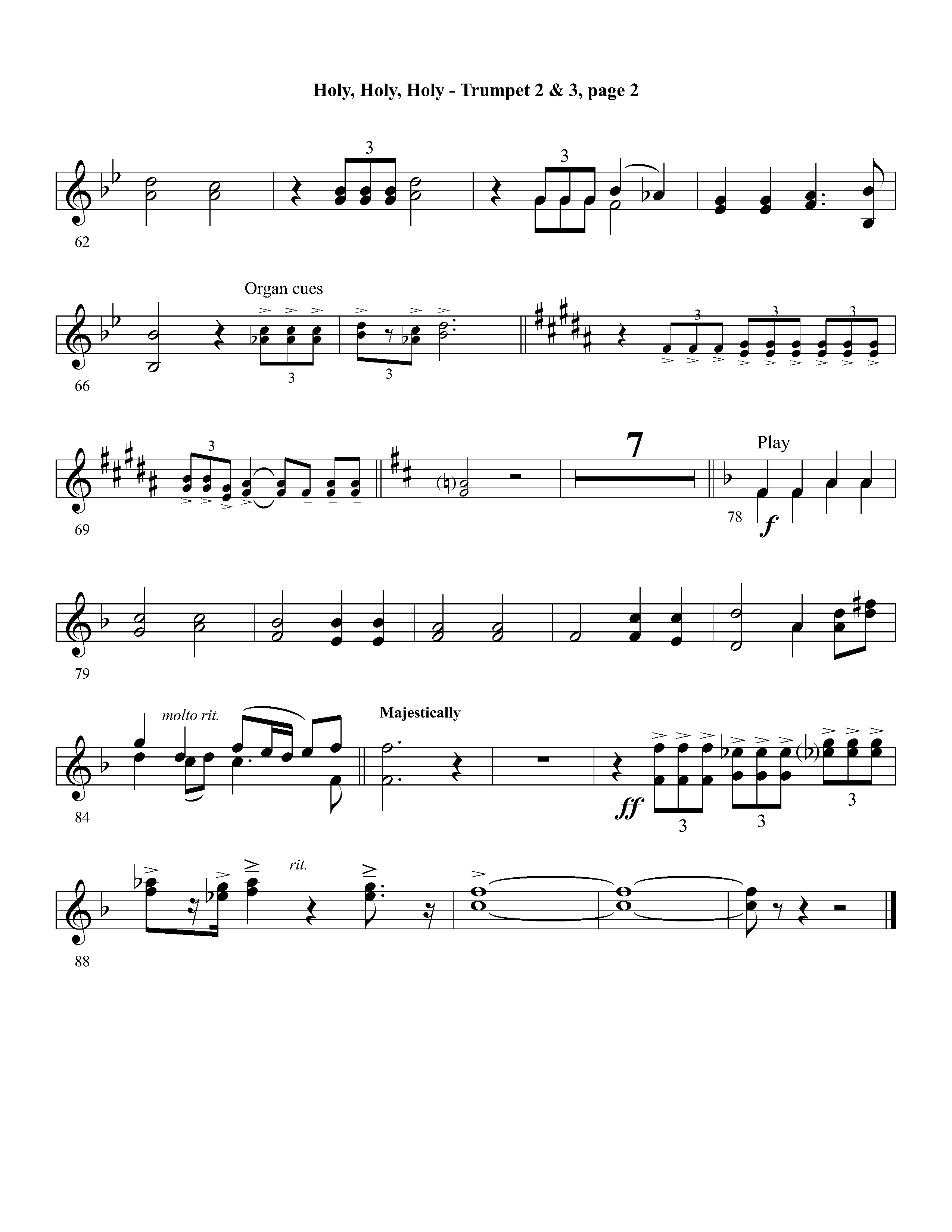 Holy Holy Holy (Instrumental) Trumpet 2/3 (Lifeway Worship / Arr. David Winkler)