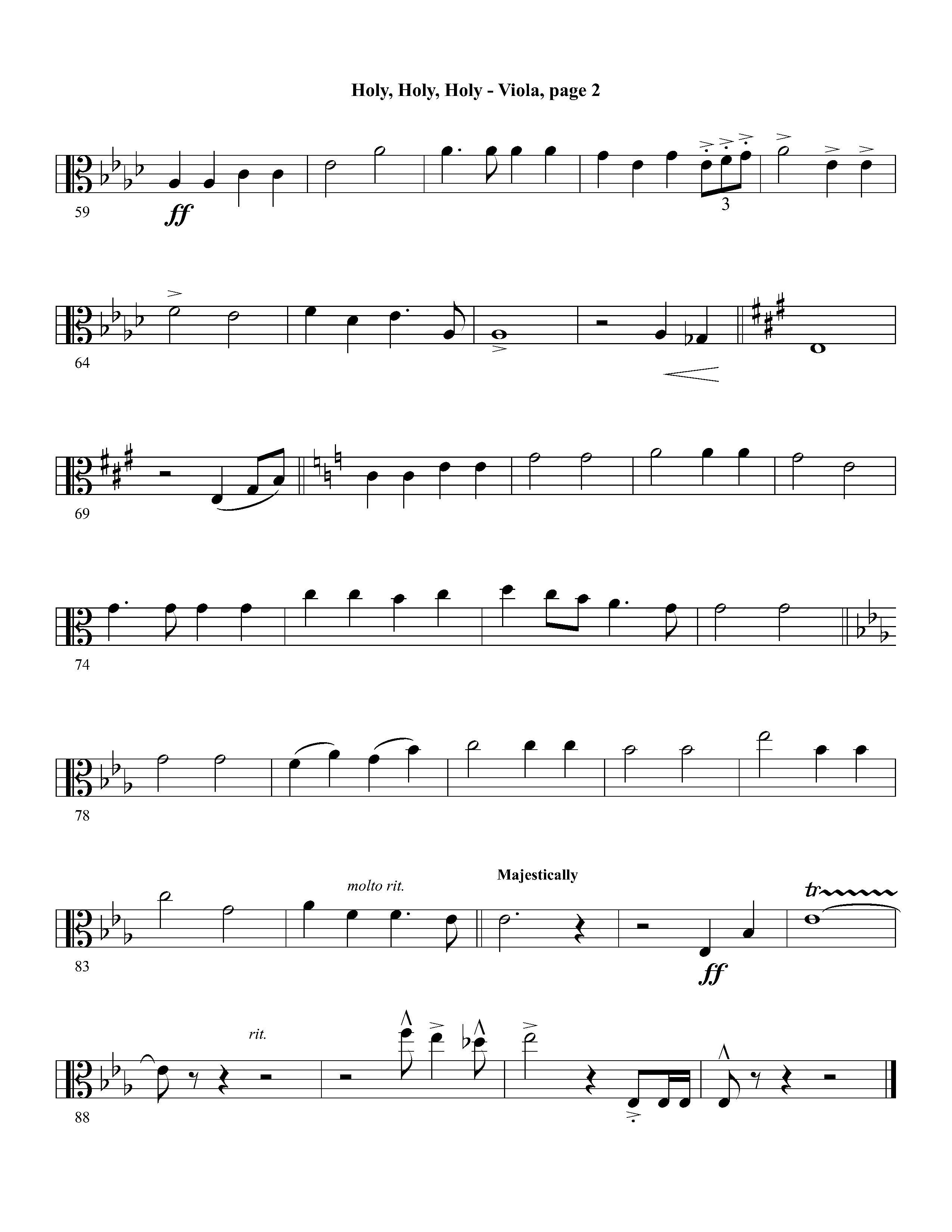 Holy Holy Holy (Instrumental) Viola (Lifeway Worship / Arr. David Winkler)
