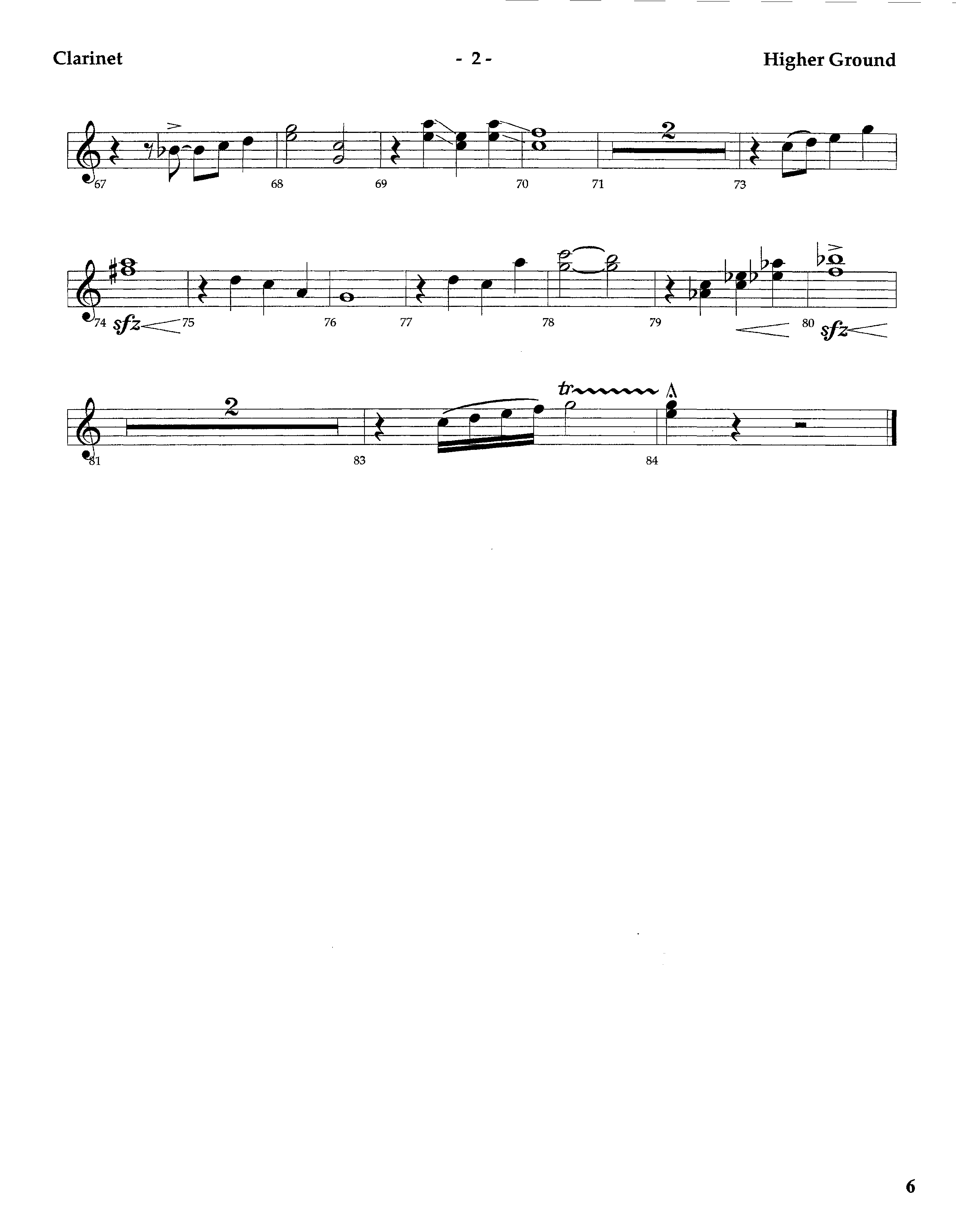 Higher Ground (Instrumental) Clarinet (Lifeway Worship / Arr. Tom Payne)