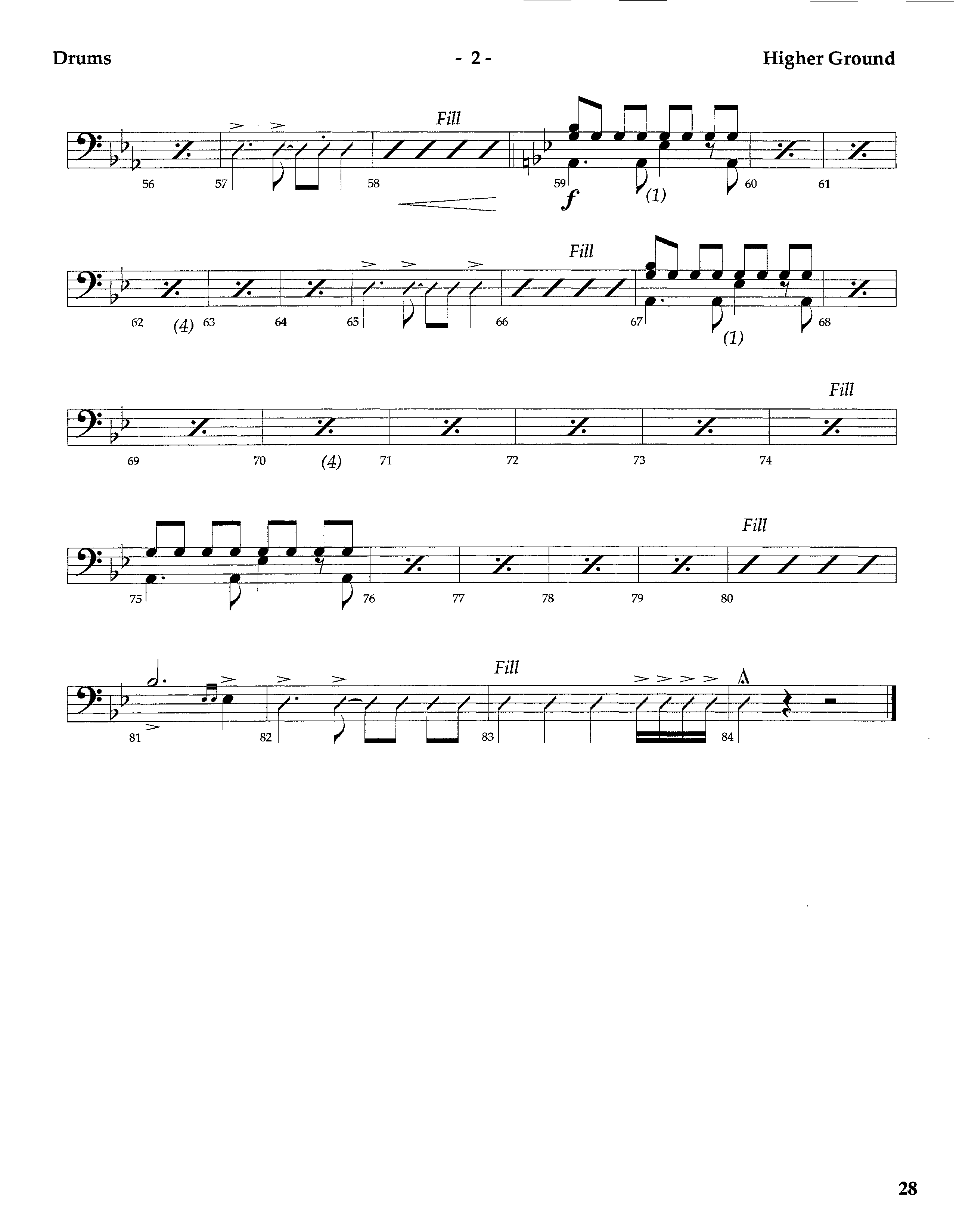 Higher Ground (Instrumental) Drum Set (Lifeway Worship / Arr. Tom Payne)