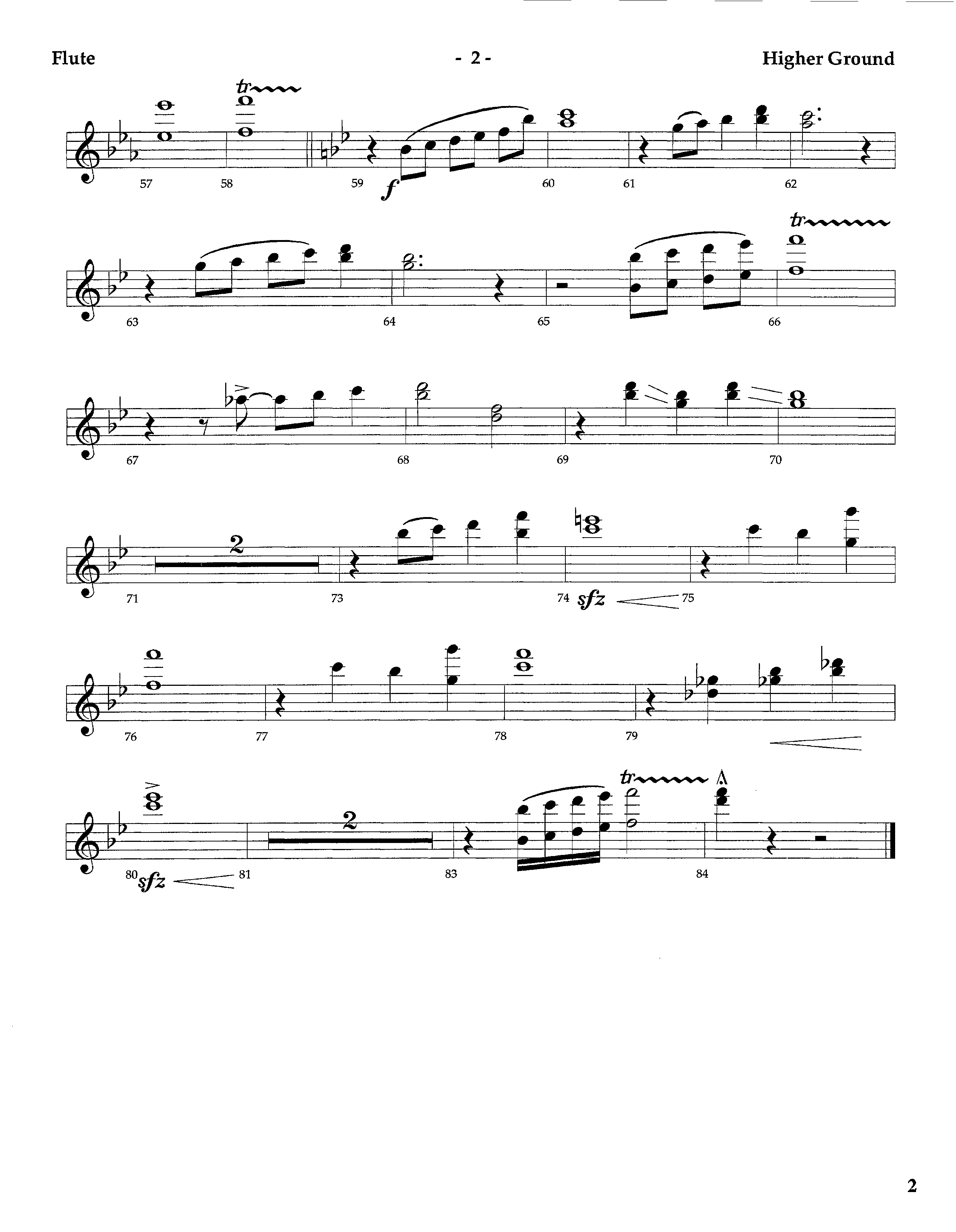 Higher Ground (Instrumental) Flute (Lifeway Worship / Arr. Tom Payne)