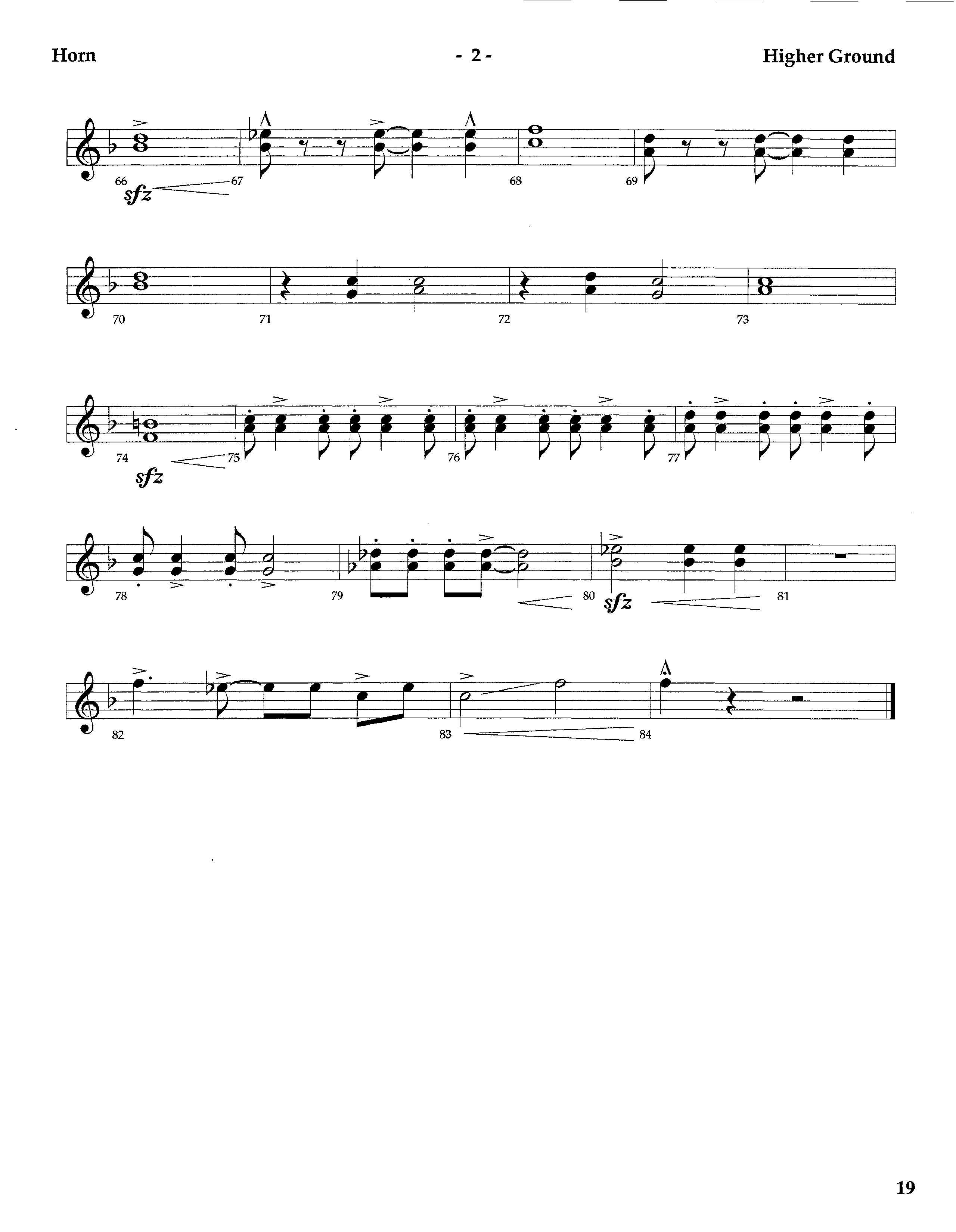 Higher Ground (Instrumental) French Horn (Lifeway Worship / Arr. Tom Payne)