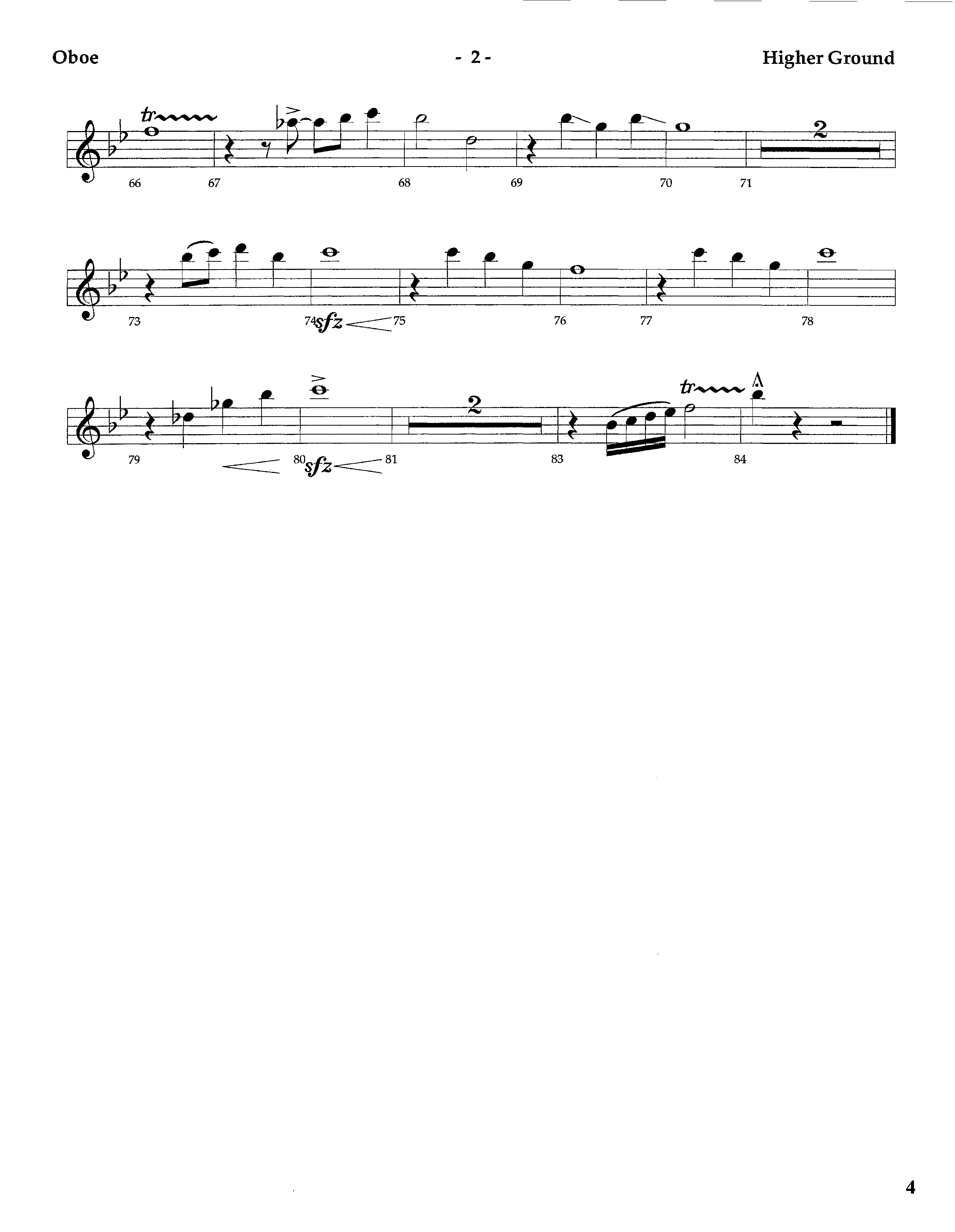 Higher Ground (Instrumental) Oboe (Lifeway Worship / Arr. Tom Payne)