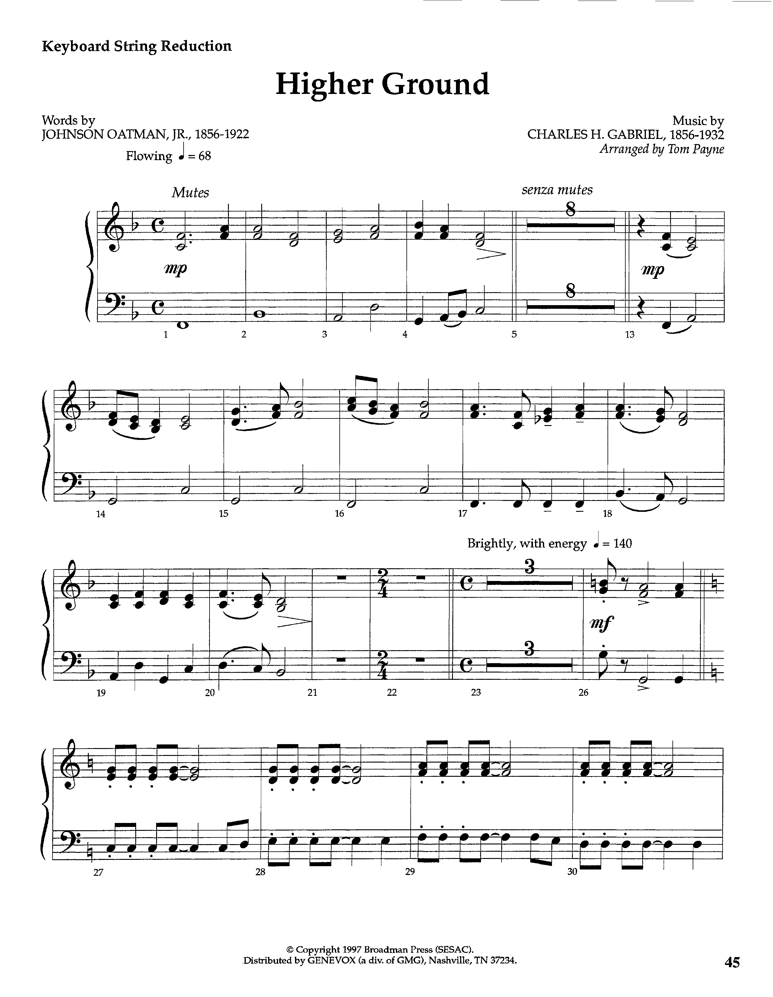 Higher Ground (Instrumental) String Reduction (Lifeway Worship / Arr. Tom Payne)