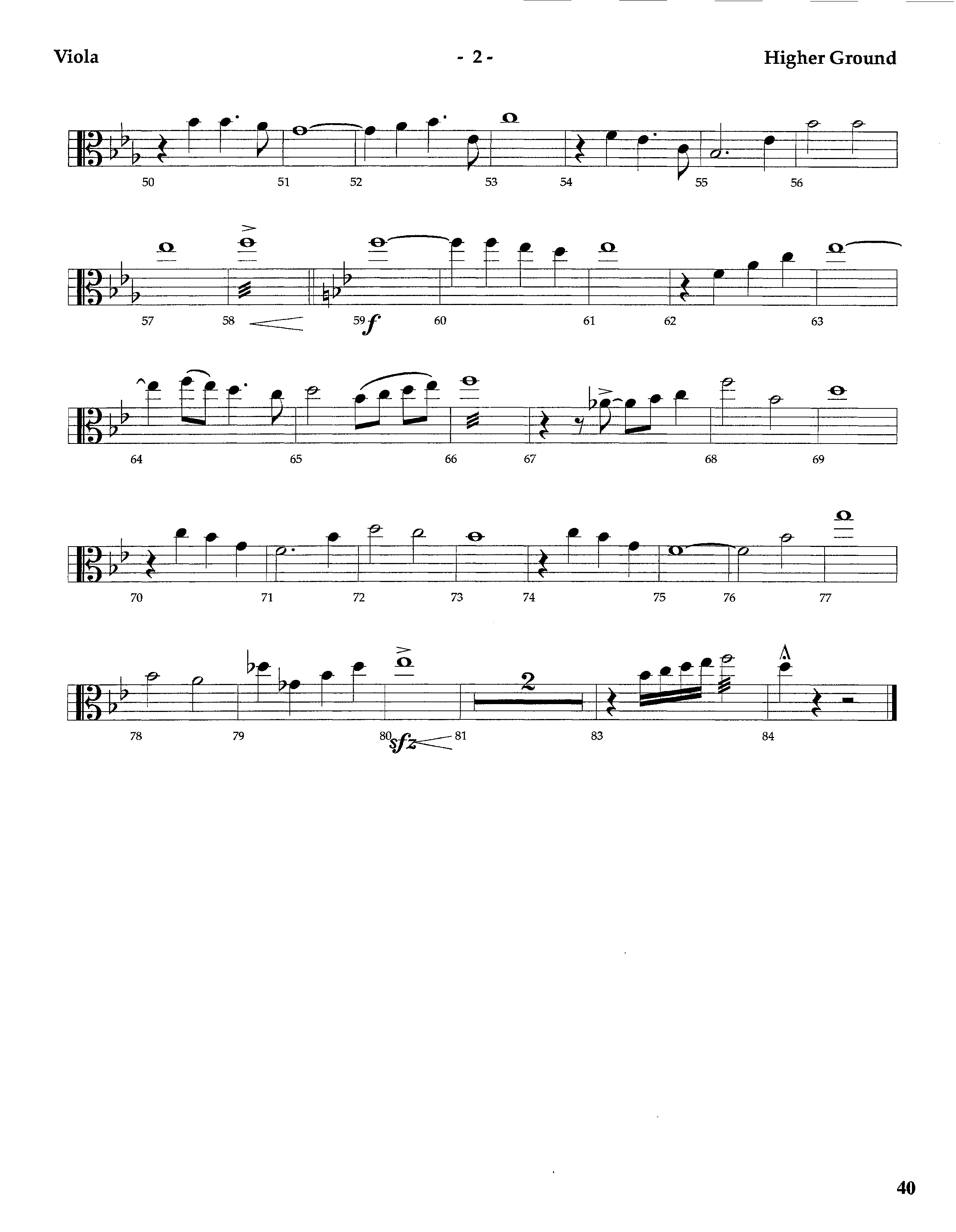 Higher Ground (Instrumental) Viola (Lifeway Worship / Arr. Tom Payne)