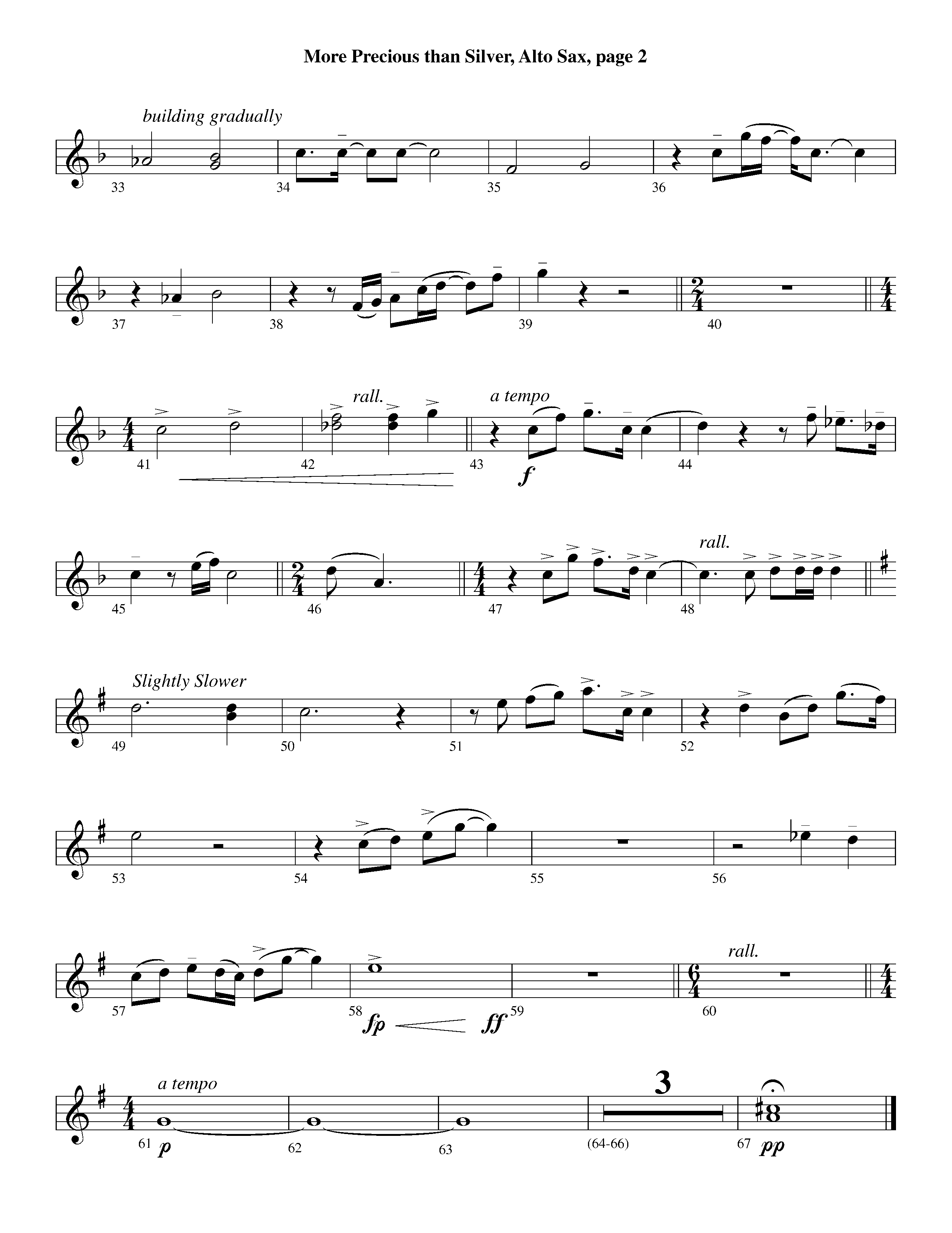 More Precious Than Silver (Instrumental) Alto Sax (Lifeway Worship / Arr. Steve Dunn)