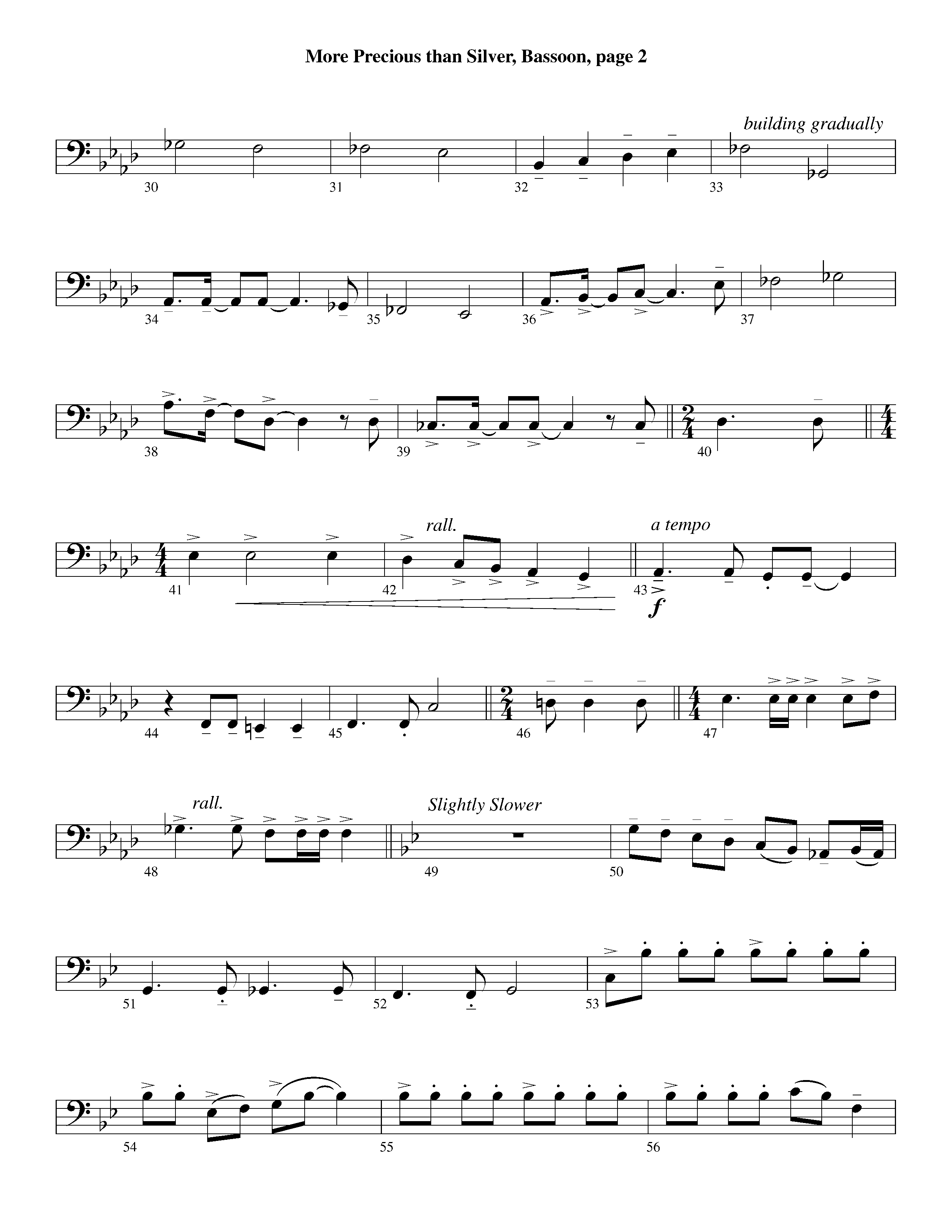 More Precious Than Silver (Instrumental) Bassoon (Lifeway Worship / Arr. Steve Dunn)