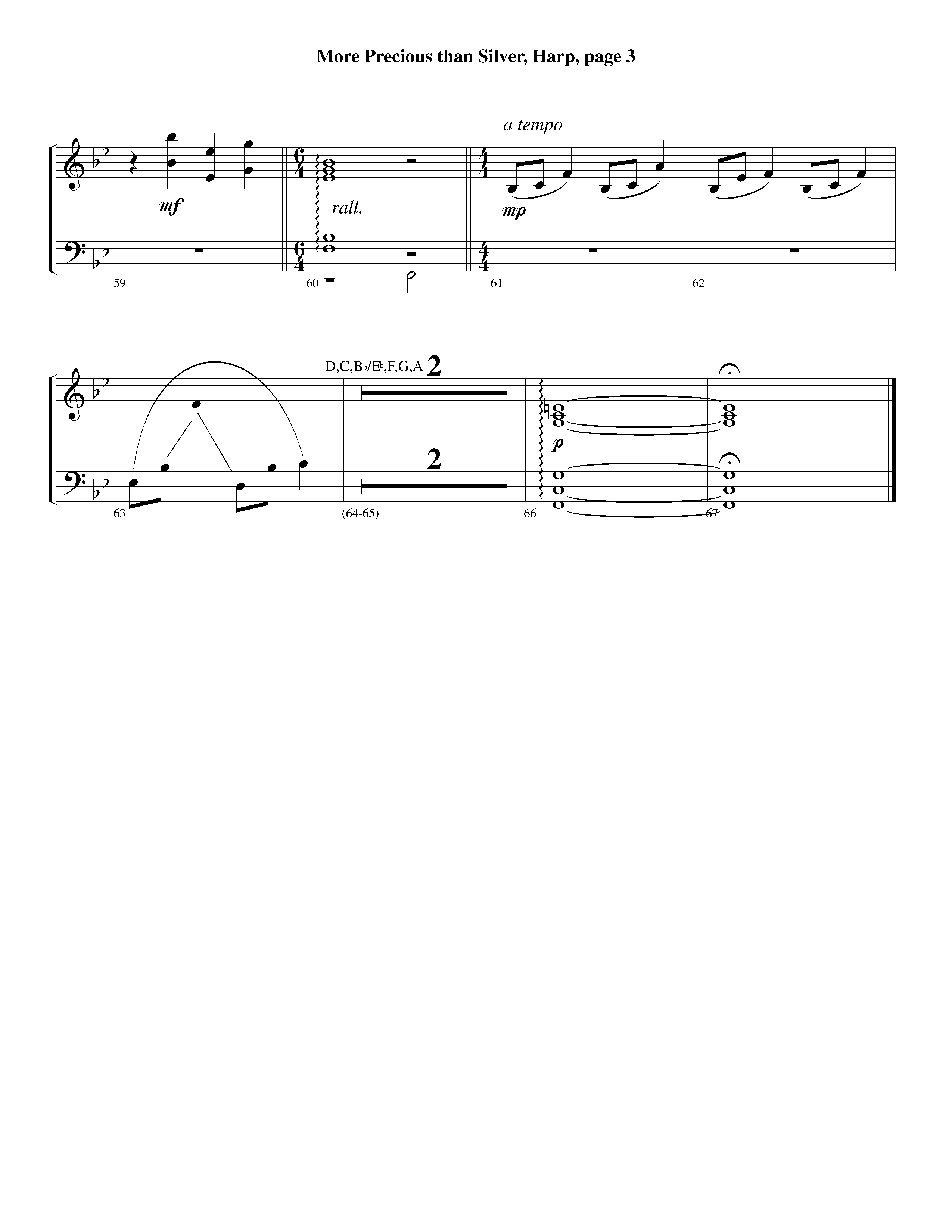 More Precious Than Silver (Instrumental) Harp (Lifeway Worship / Arr. Steve Dunn)