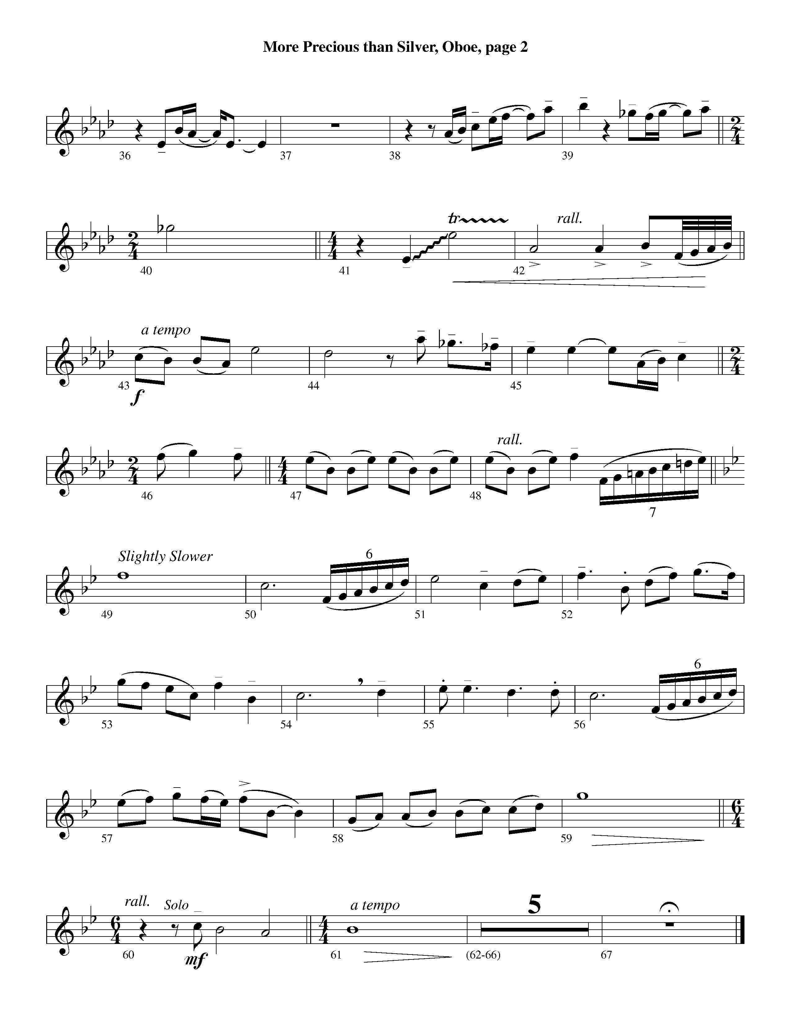 More Precious Than Silver (Instrumental) Oboe (Lifeway Worship / Arr. Steve Dunn)