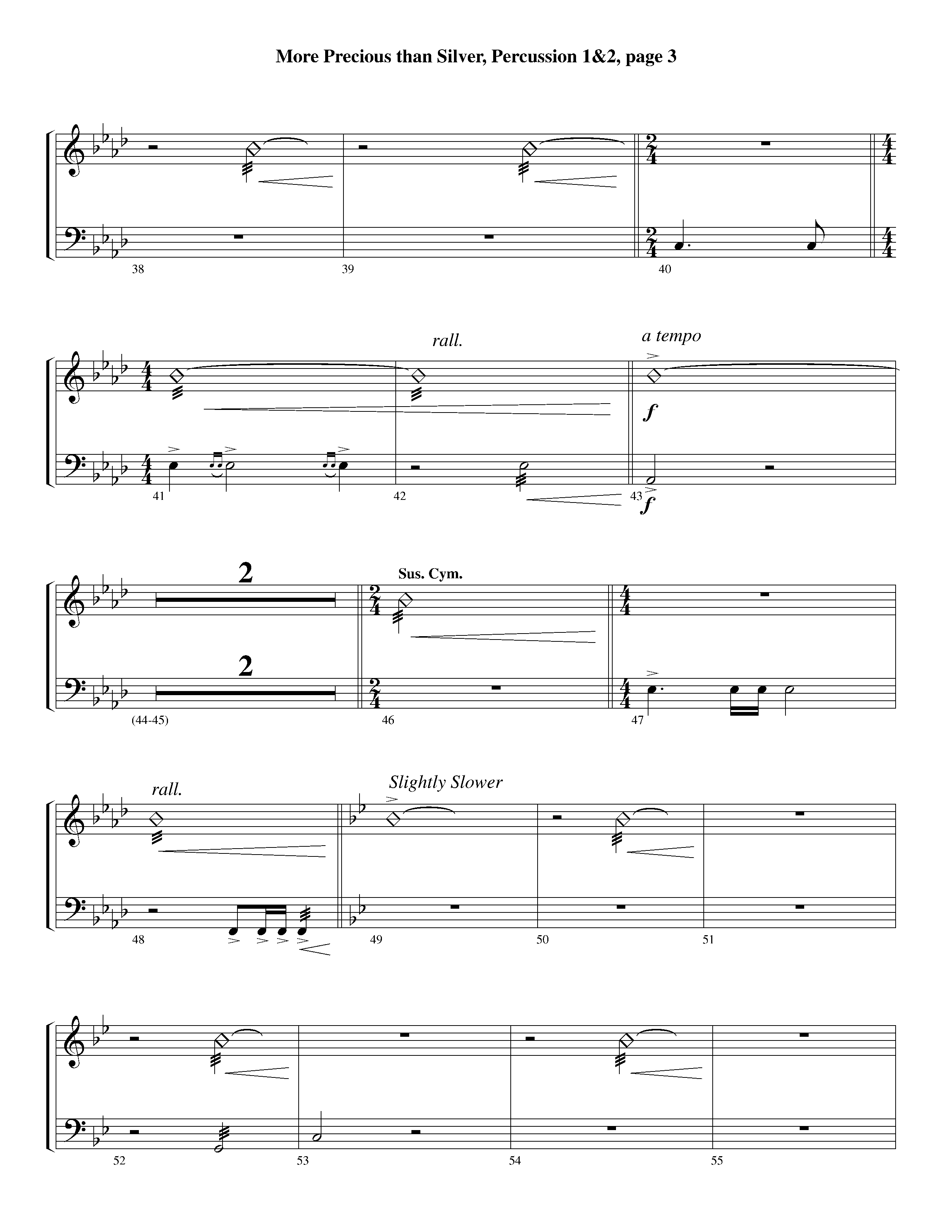 More Precious Than Silver (Instrumental) Percussion 1/2 (Lifeway Worship / Arr. Steve Dunn)