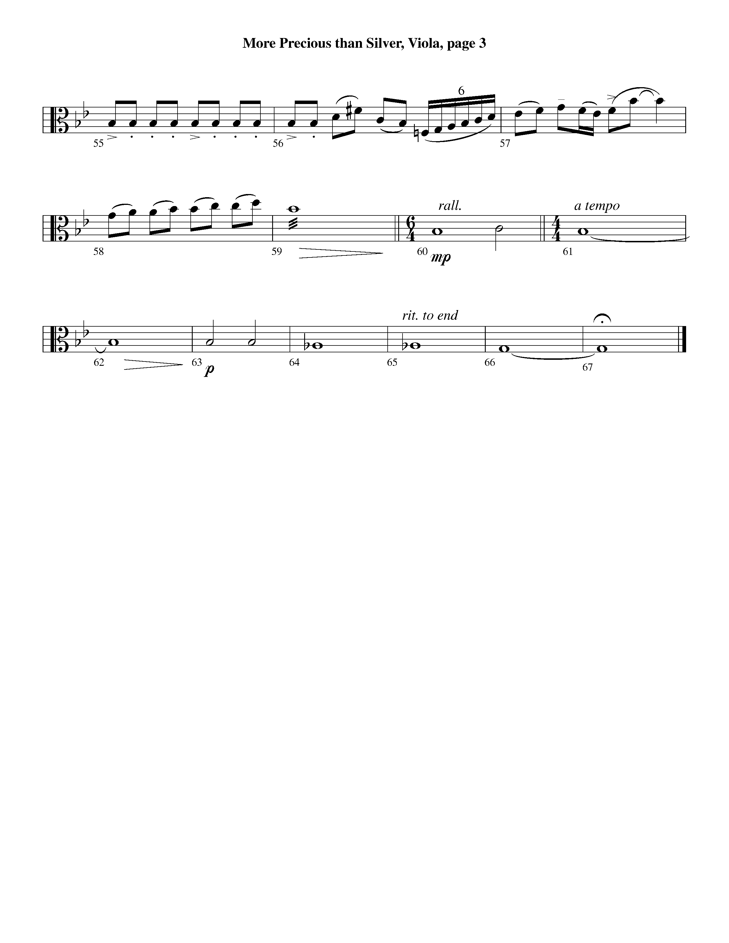 More Precious Than Silver (Instrumental) Viola (Lifeway Worship / Arr. Steve Dunn)