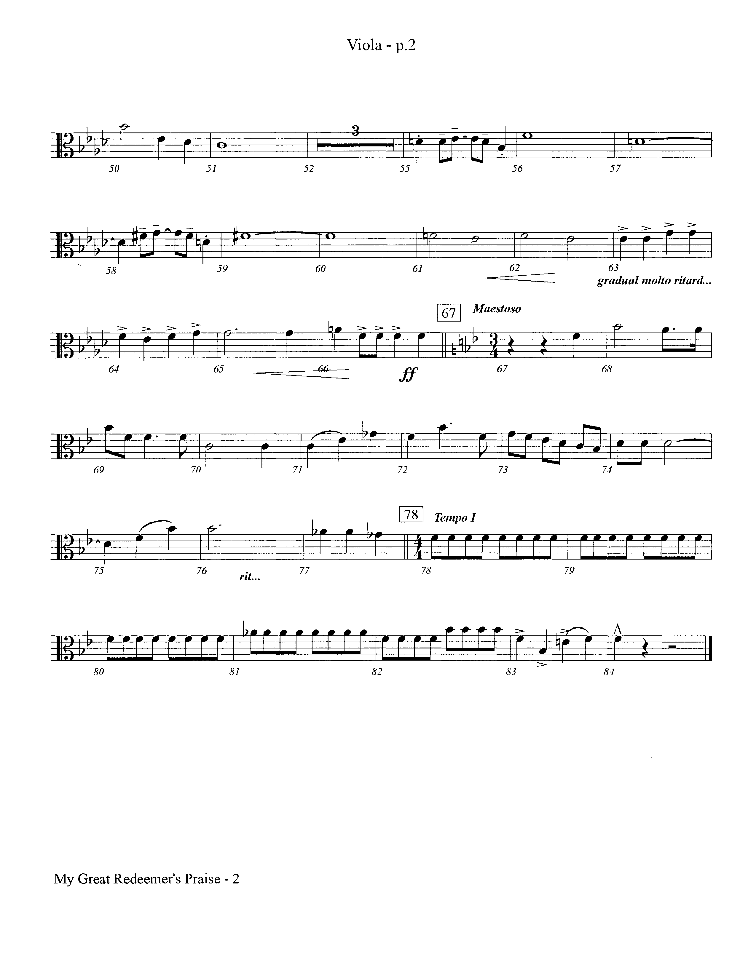 My Great Redeemer's Praise (Instrumental) Viola (Lifeway Worship / Arr. Jeff Cranfill)