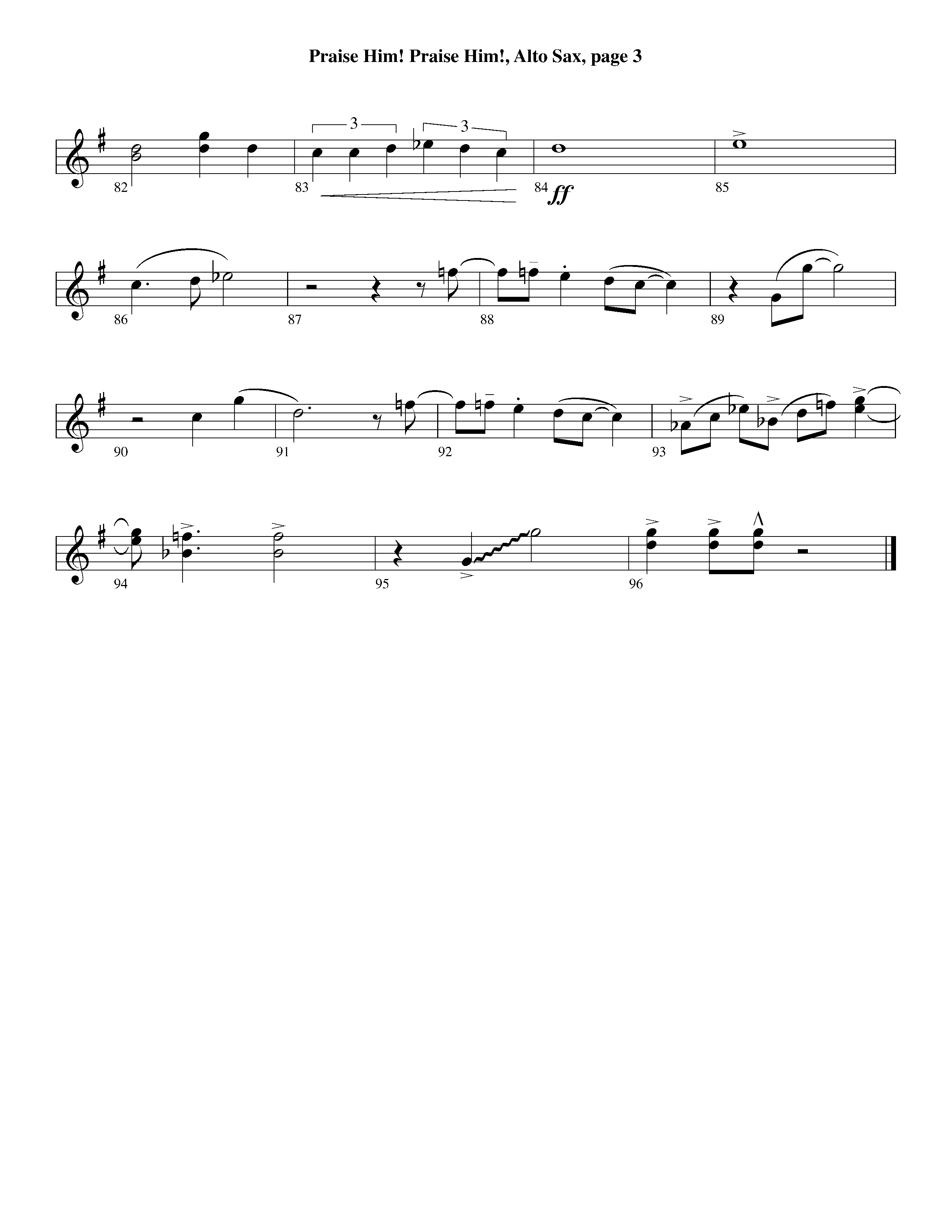 Praise Him Praise Him (Instrumental) Alto Sax (Lifeway Worship / Arr. Jeff Cranfill)