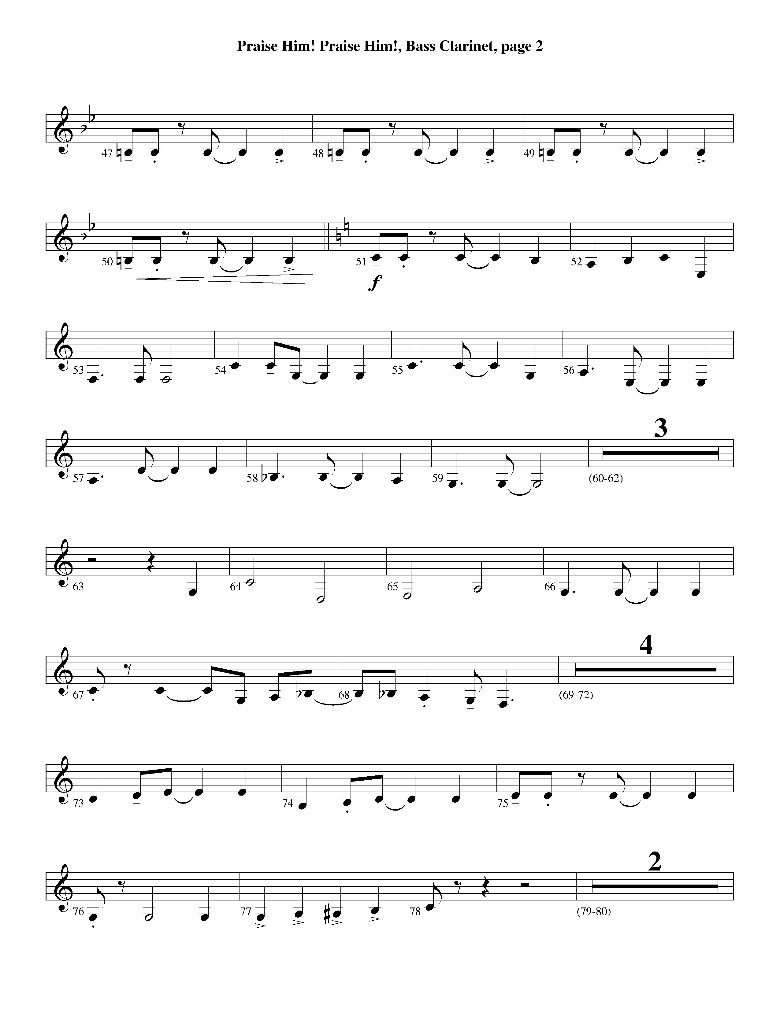 Praise Him Praise Him (Instrumental) Bass Clarinet (Lifeway Worship / Arr. Jeff Cranfill)