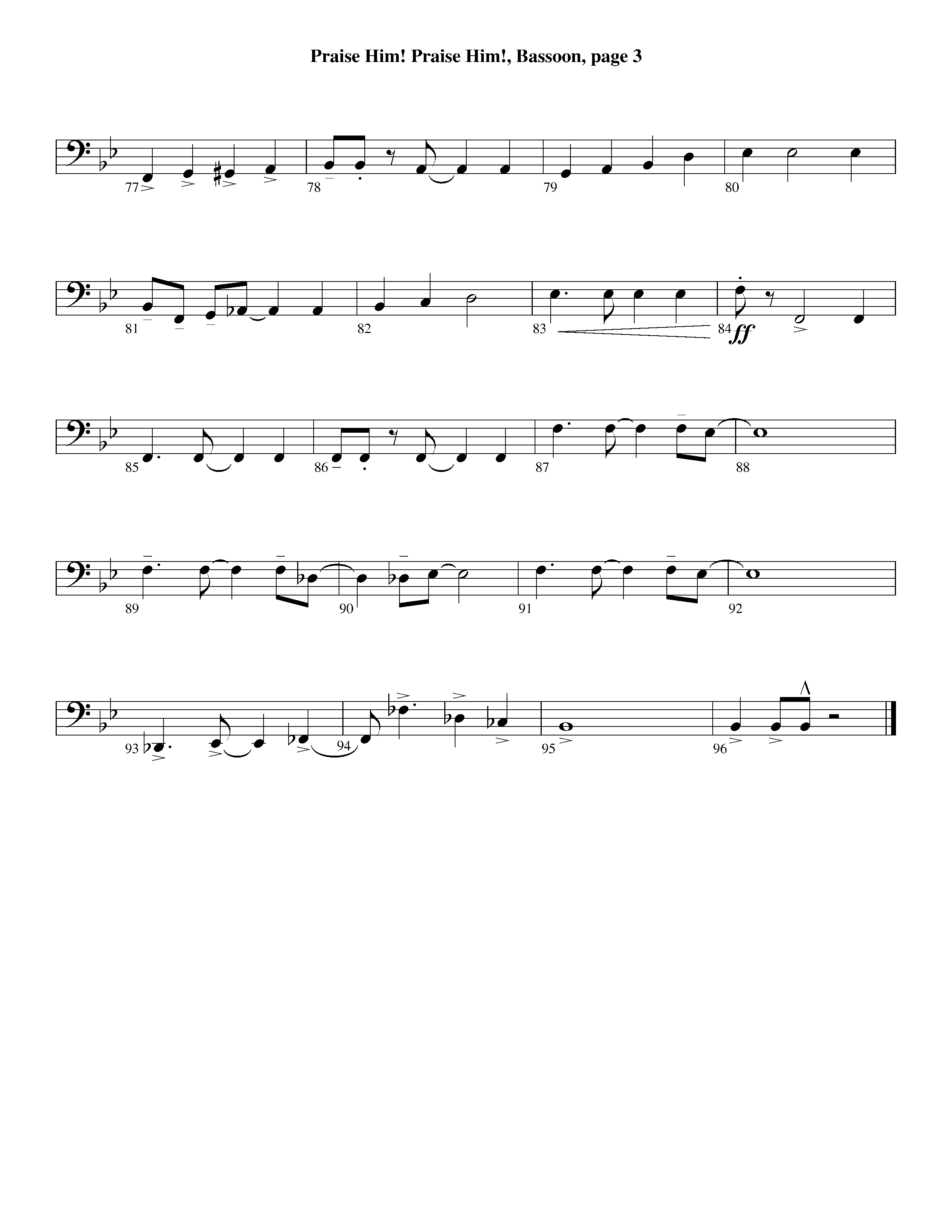 Praise Him Praise Him (Instrumental) Bassoon (Lifeway Worship / Arr. Jeff Cranfill)