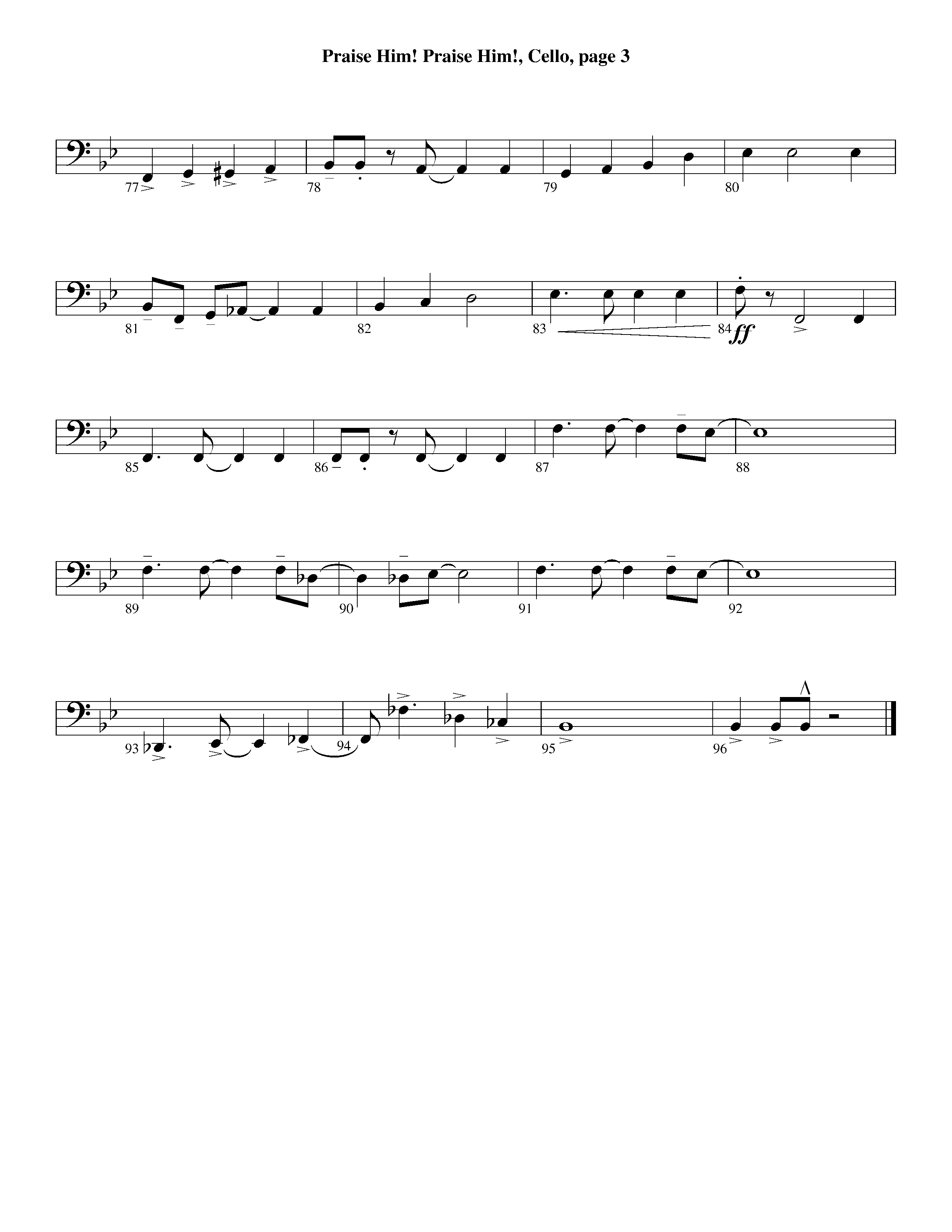 Praise Him Praise Him (Instrumental) Cello (Lifeway Worship / Arr. Jeff Cranfill)