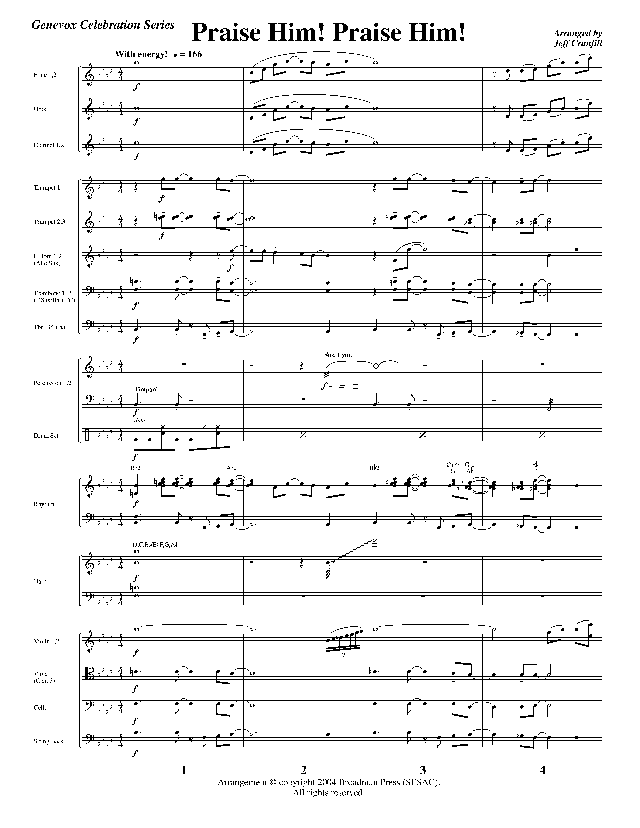 Praise Him Praise Him (Instrumental) Orchestration (Lifeway Worship / Arr. Jeff Cranfill)