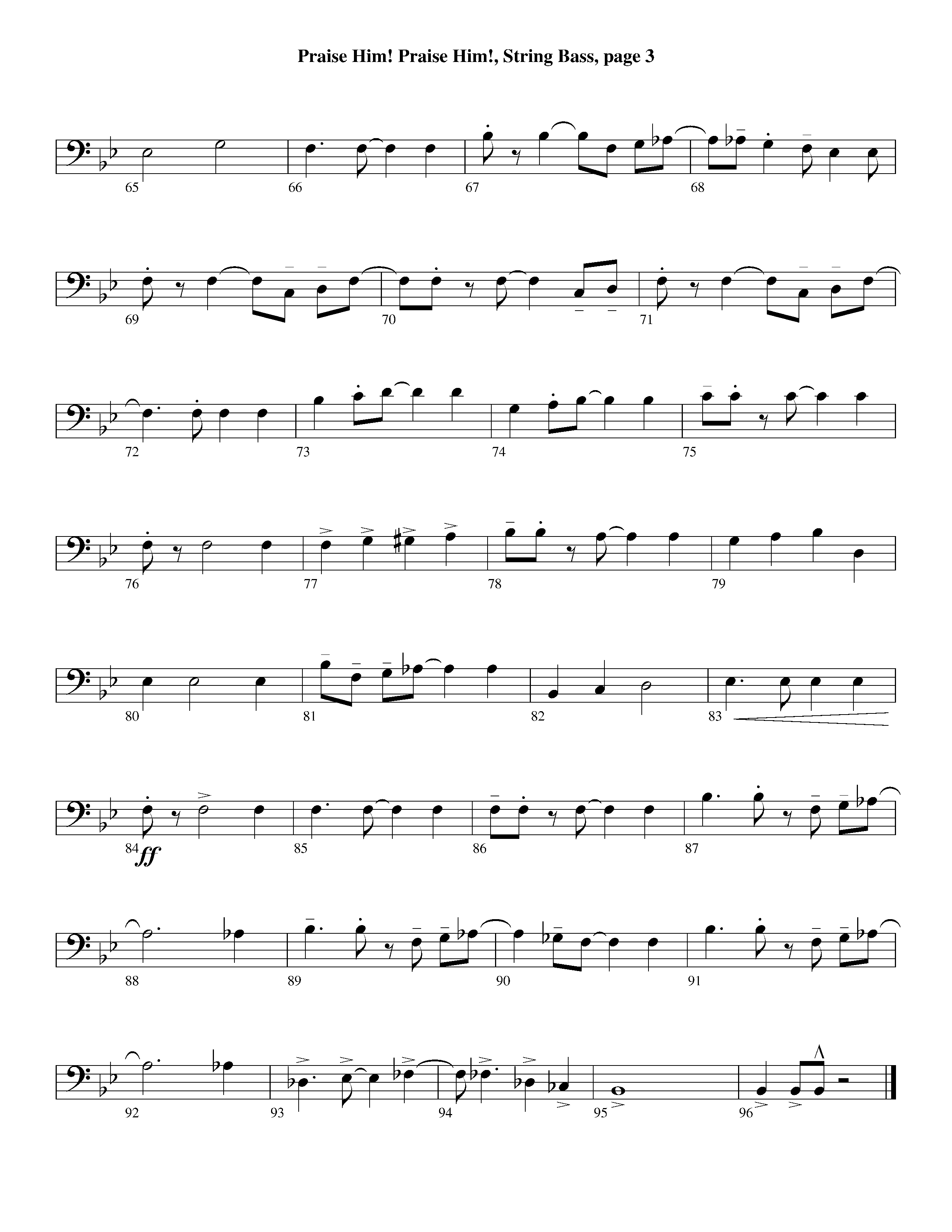 Praise Him Praise Him (Instrumental) Double Bass (Lifeway Worship / Arr. Jeff Cranfill)