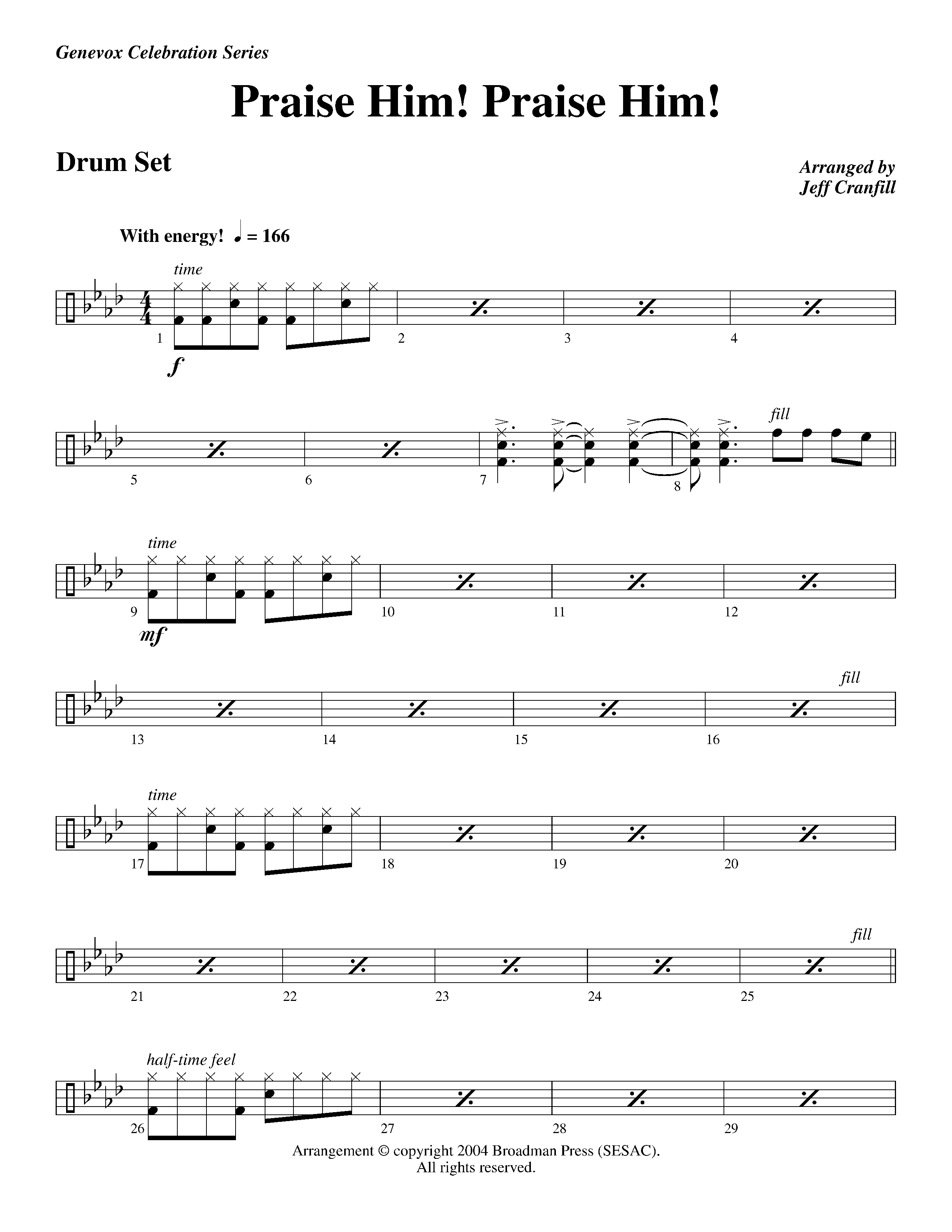 Praise Him Praise Him (Instrumental) Drum Set (Lifeway Worship / Arr. Jeff Cranfill)