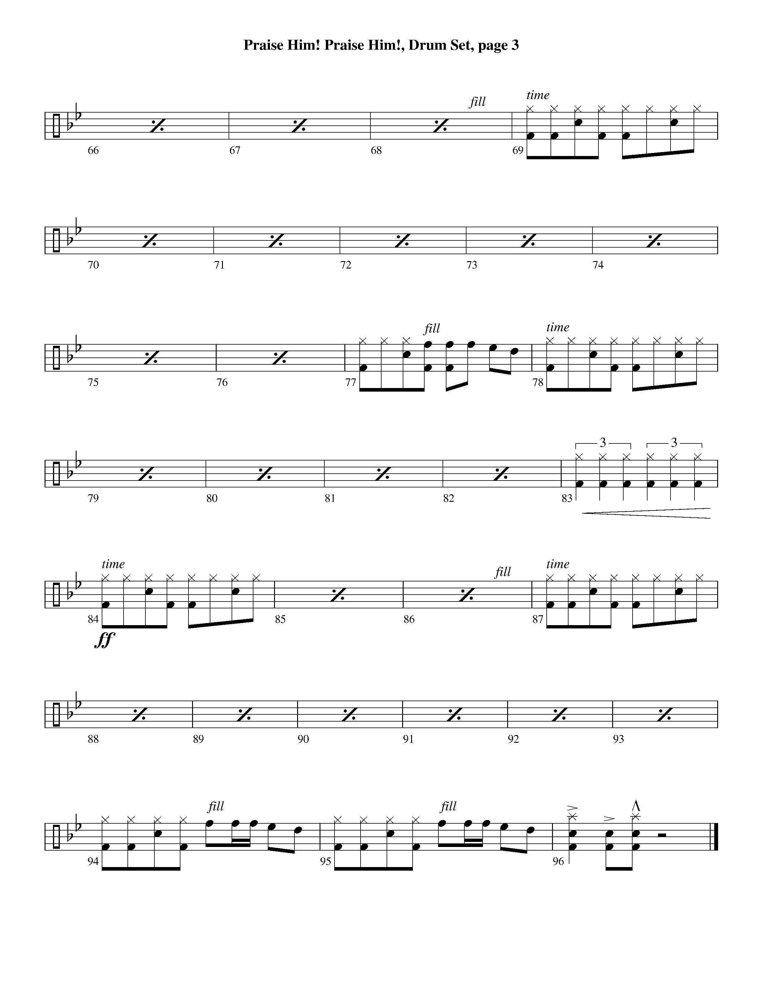 Praise Him Praise Him (Instrumental) Drum Set (Lifeway Worship / Arr. Jeff Cranfill)