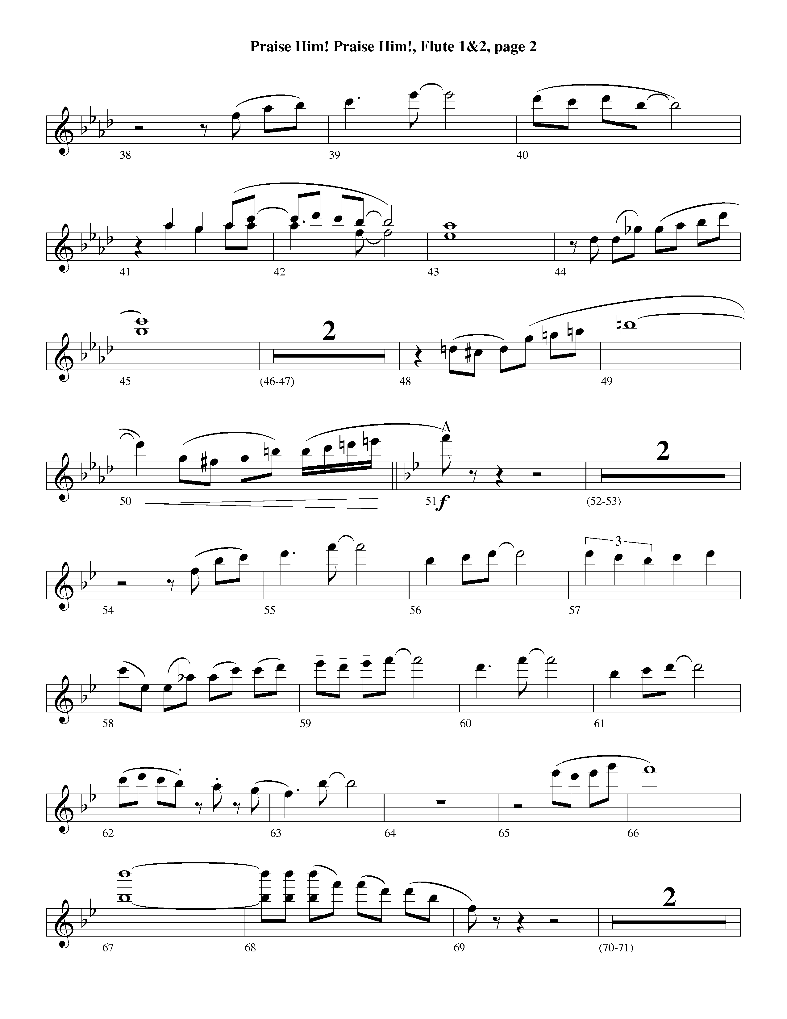 Praise Him Praise Him (Instrumental) Flute 1/2 (Lifeway Worship / Arr. Jeff Cranfill)