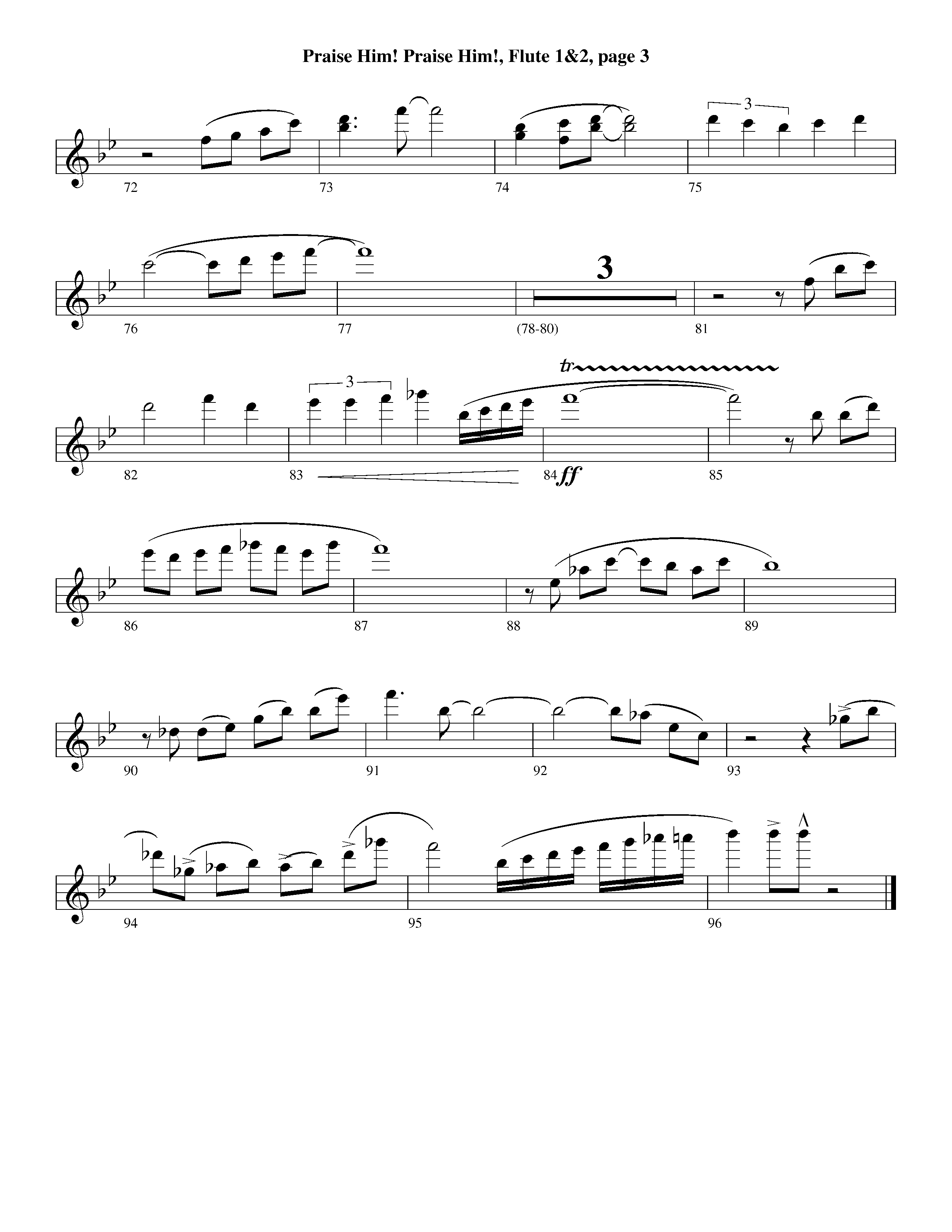 Praise Him Praise Him (Instrumental) Flute 1/2 (Lifeway Worship / Arr. Jeff Cranfill)