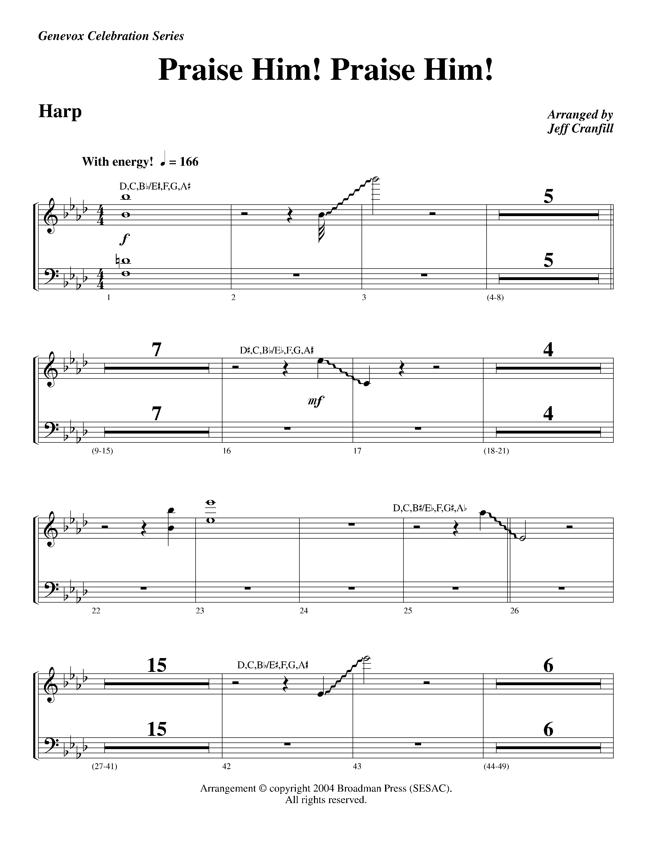 Praise Him Praise Him (Instrumental) Harp (Lifeway Worship / Arr. Jeff Cranfill)