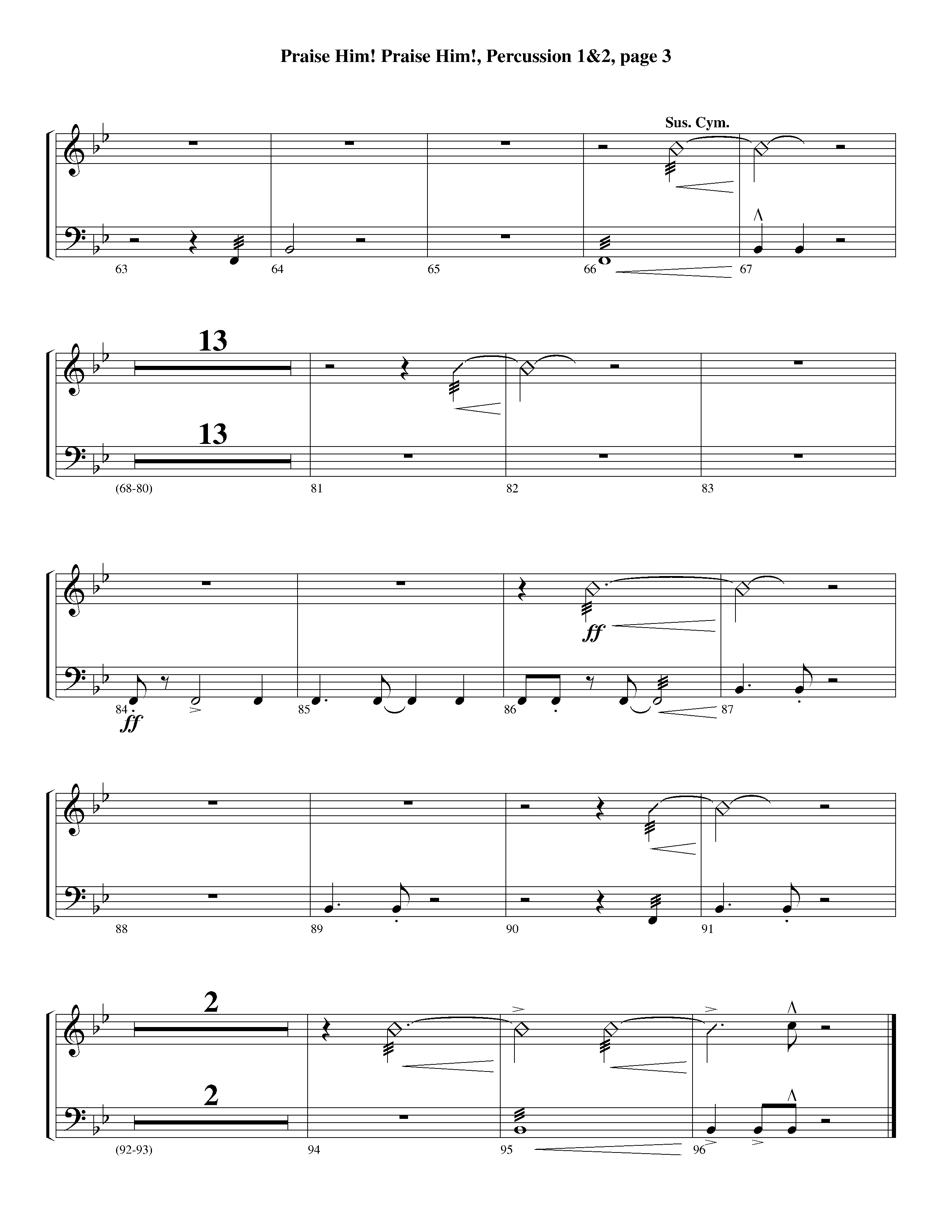 Praise Him Praise Him (Instrumental) Percussion 1/2 (Lifeway Worship / Arr. Jeff Cranfill)