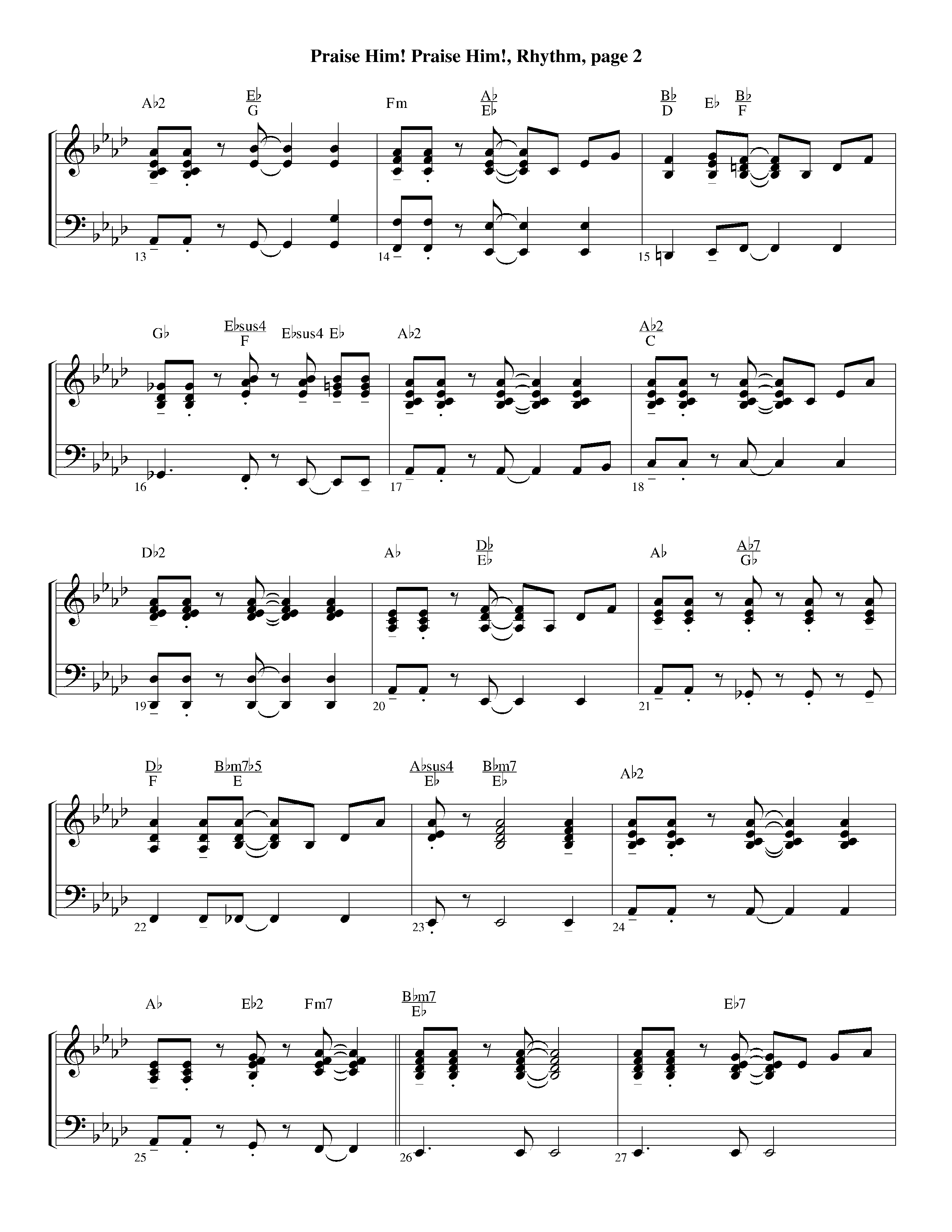 Praise Him Praise Him (Instrumental) Rhythm Chart (Lifeway Worship / Arr. Jeff Cranfill)