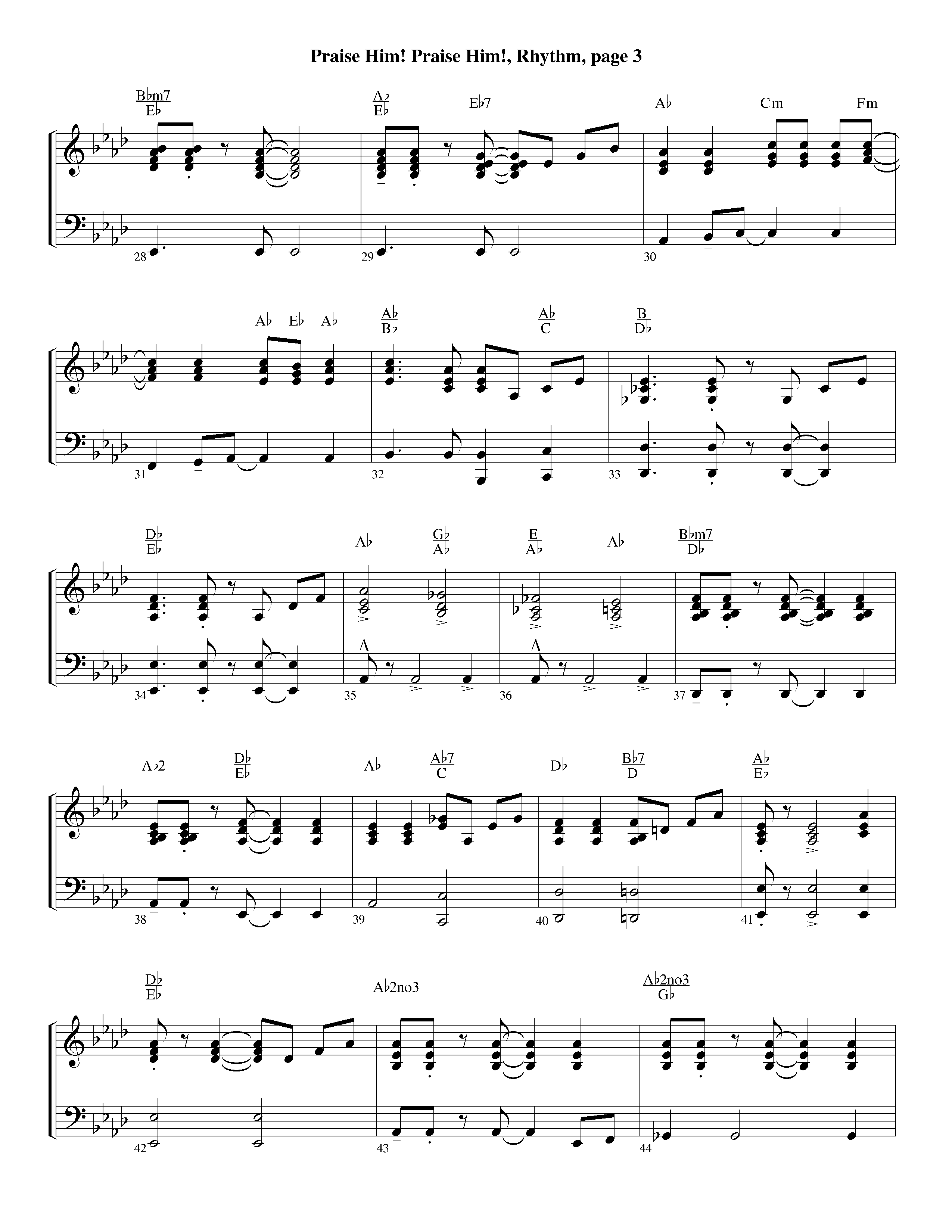 Praise Him Praise Him (Instrumental) Rhythm Chart (Lifeway Worship / Arr. Jeff Cranfill)