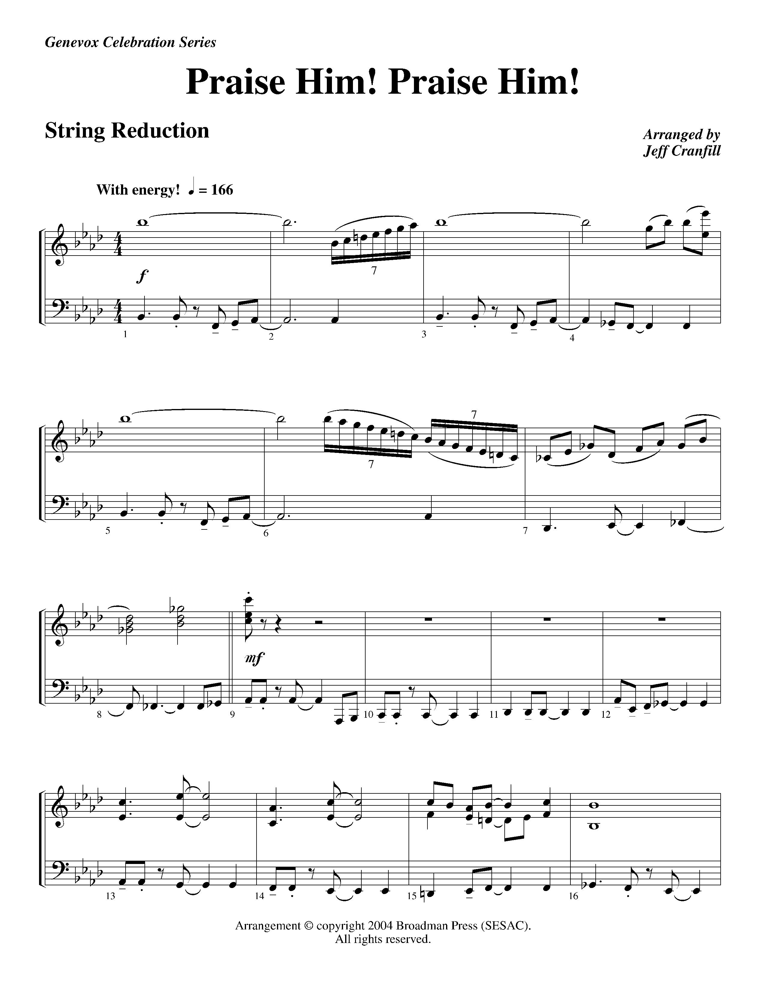 Praise Him Praise Him (Instrumental) String Reduction (Lifeway Worship / Arr. Jeff Cranfill)