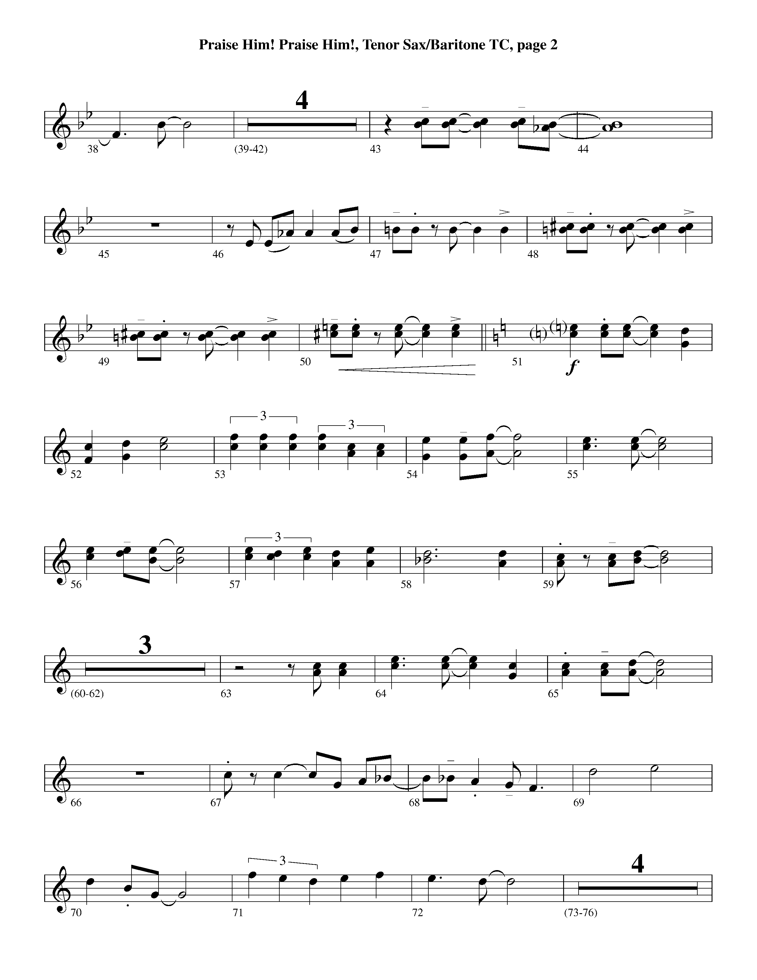 Praise Him Praise Him (Instrumental) Tenor Sax/Baritone T.C. (Lifeway Worship / Arr. Jeff Cranfill)