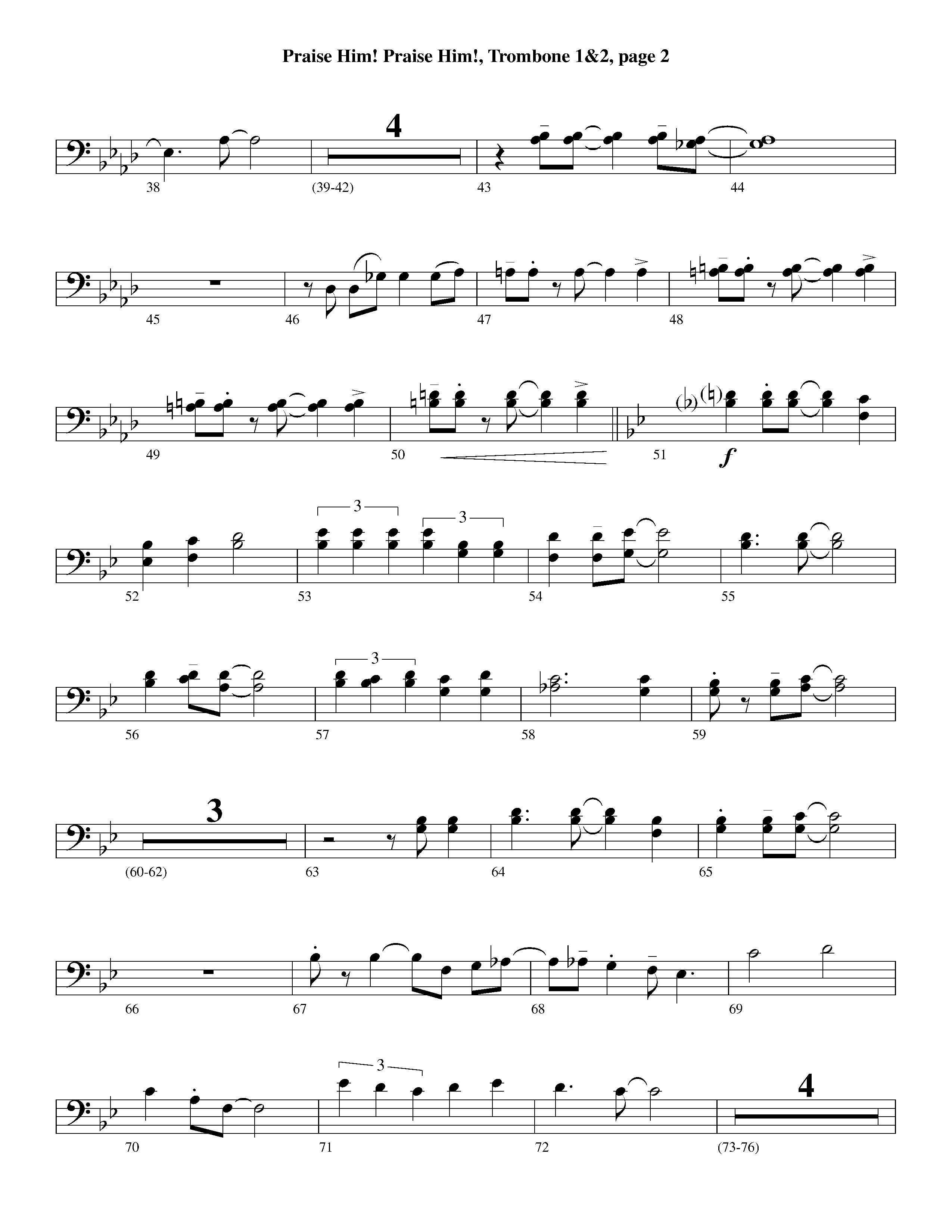 Praise Him Praise Him (Instrumental) Trombone 1/2 (Lifeway Worship / Arr. Jeff Cranfill)