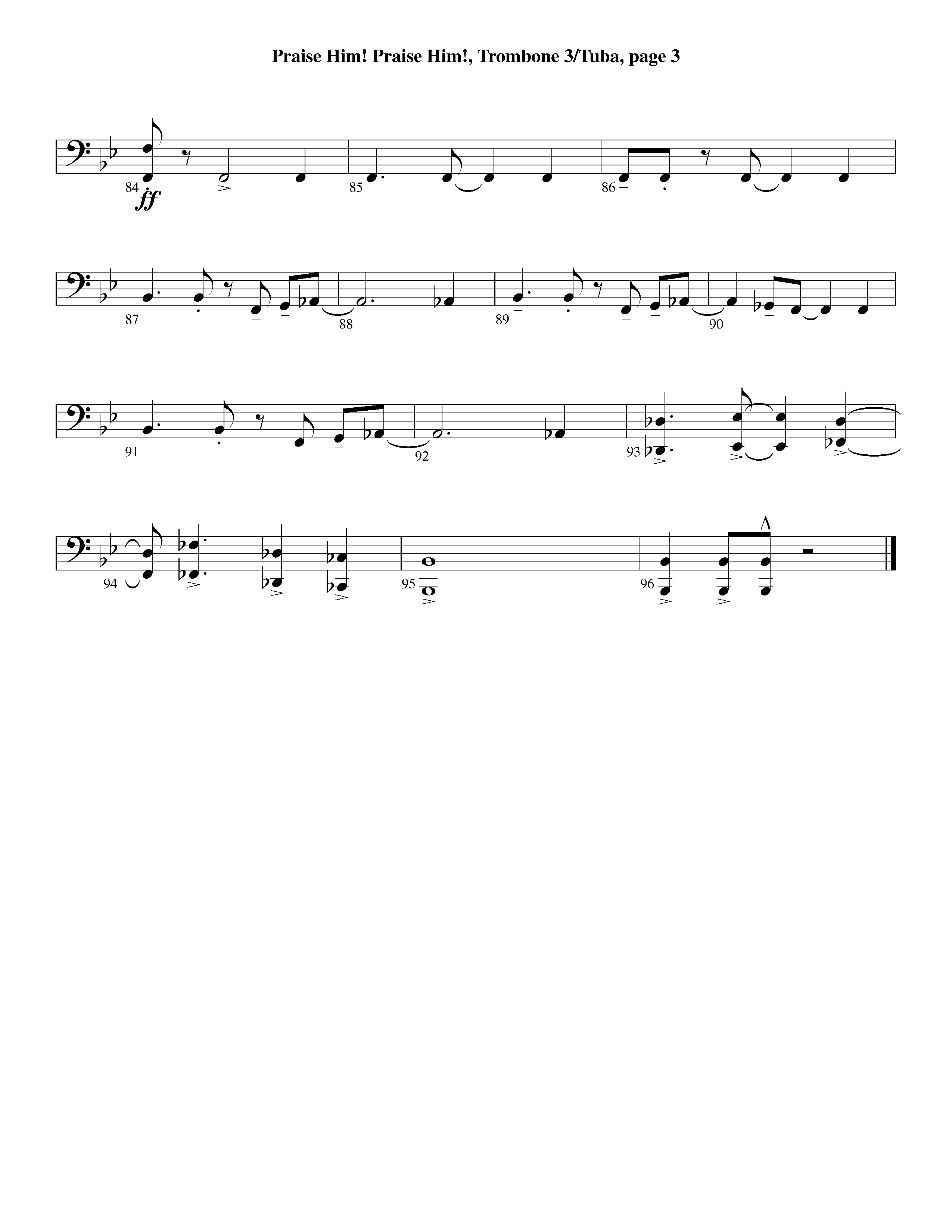 Praise Him Praise Him (Instrumental) Trombone 3/Tuba (Lifeway Worship / Arr. Jeff Cranfill)