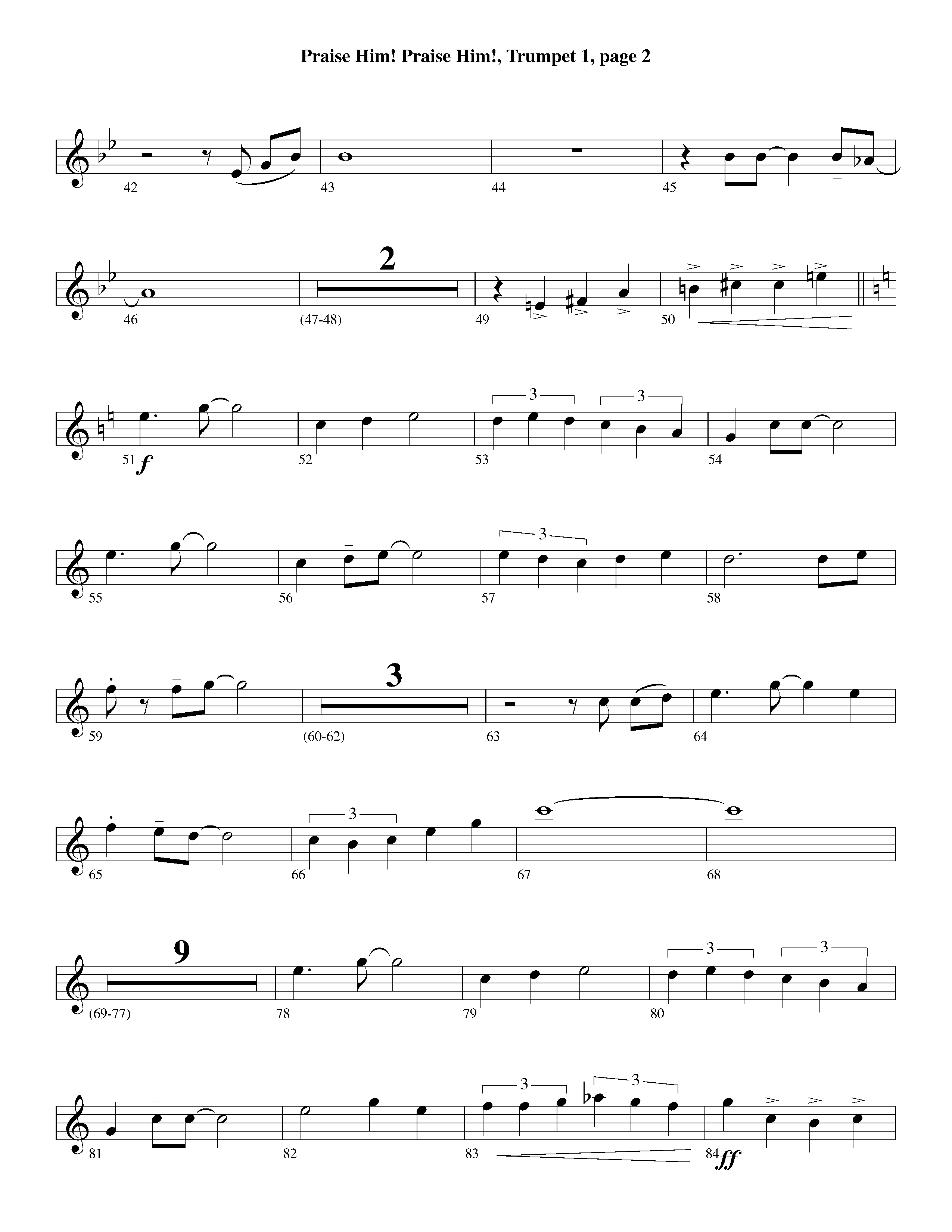 Praise Him Praise Him (Instrumental) Trumpet 1 (Lifeway Worship / Arr. Jeff Cranfill)