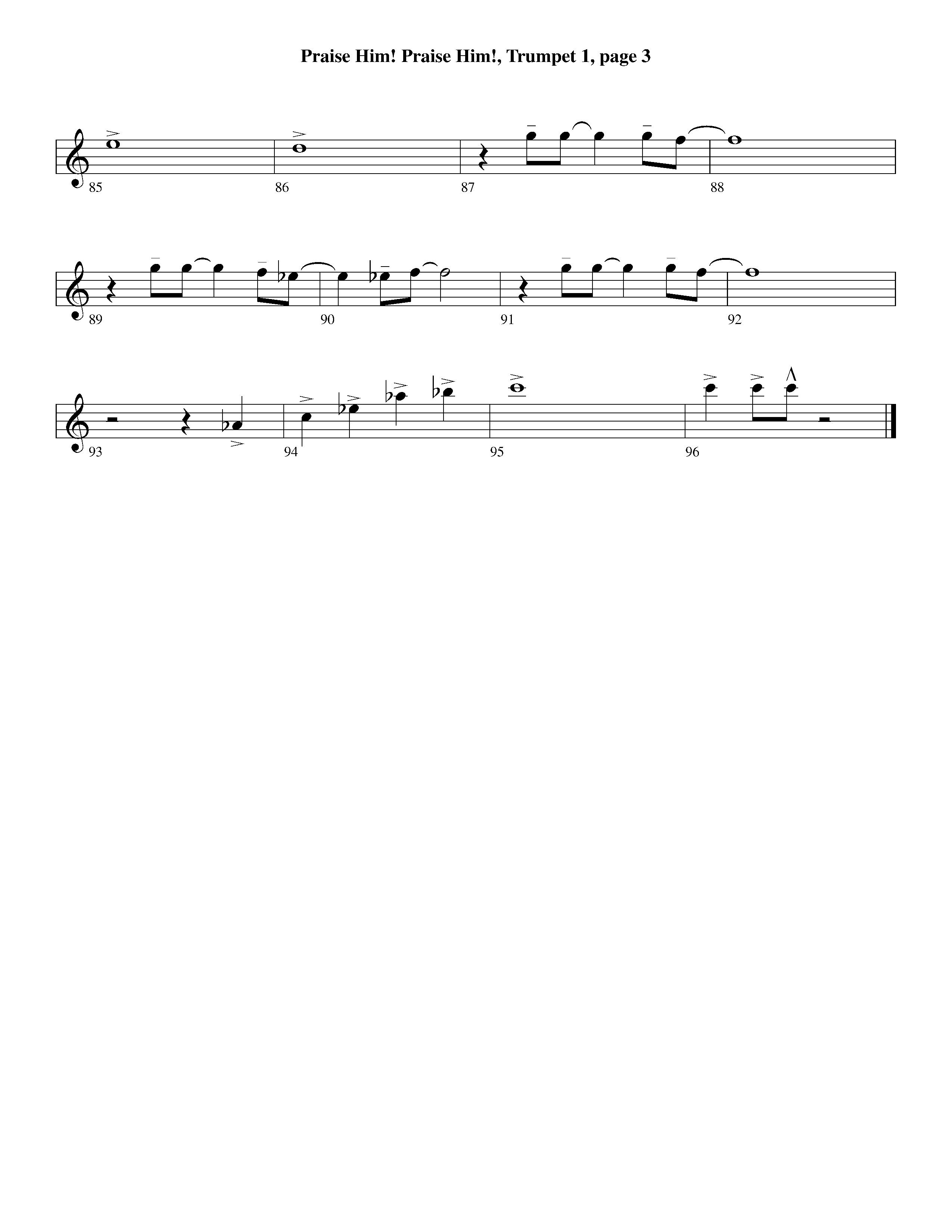 Praise Him Praise Him (Instrumental) Trumpet 1 (Lifeway Worship / Arr. Jeff Cranfill)