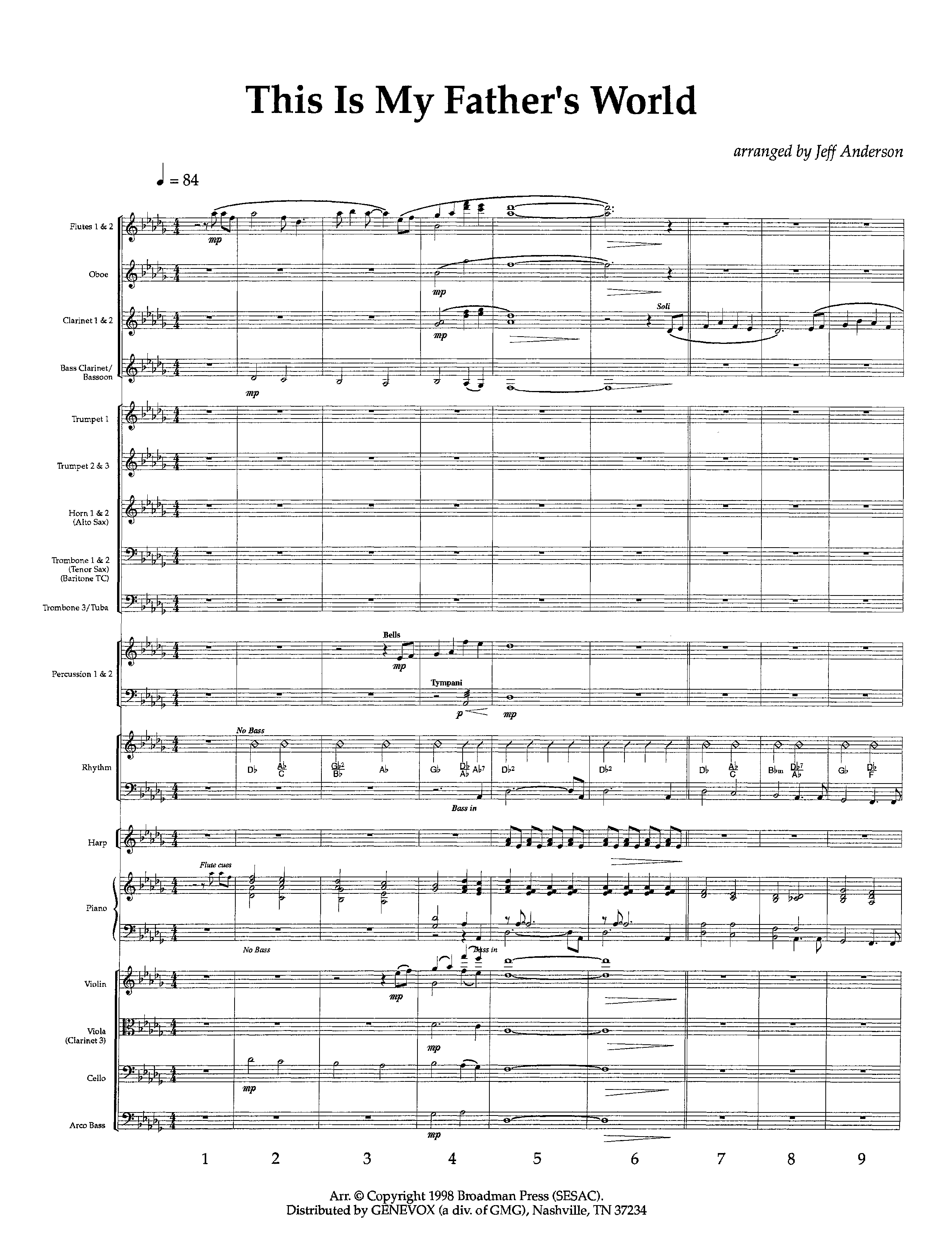 This Is My Father's World (Instrumental) Orchestration (Lifeway Worship / Arr. Jeff Anderson)