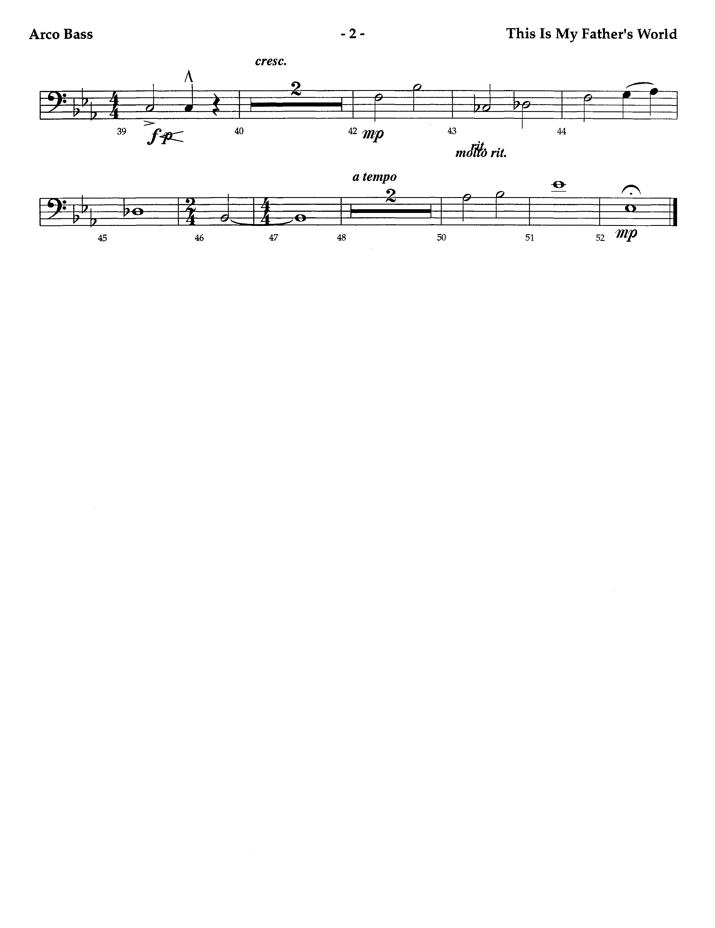 This Is My Father's World (Instrumental) Double Bass (Lifeway Worship / Arr. Jeff Anderson)