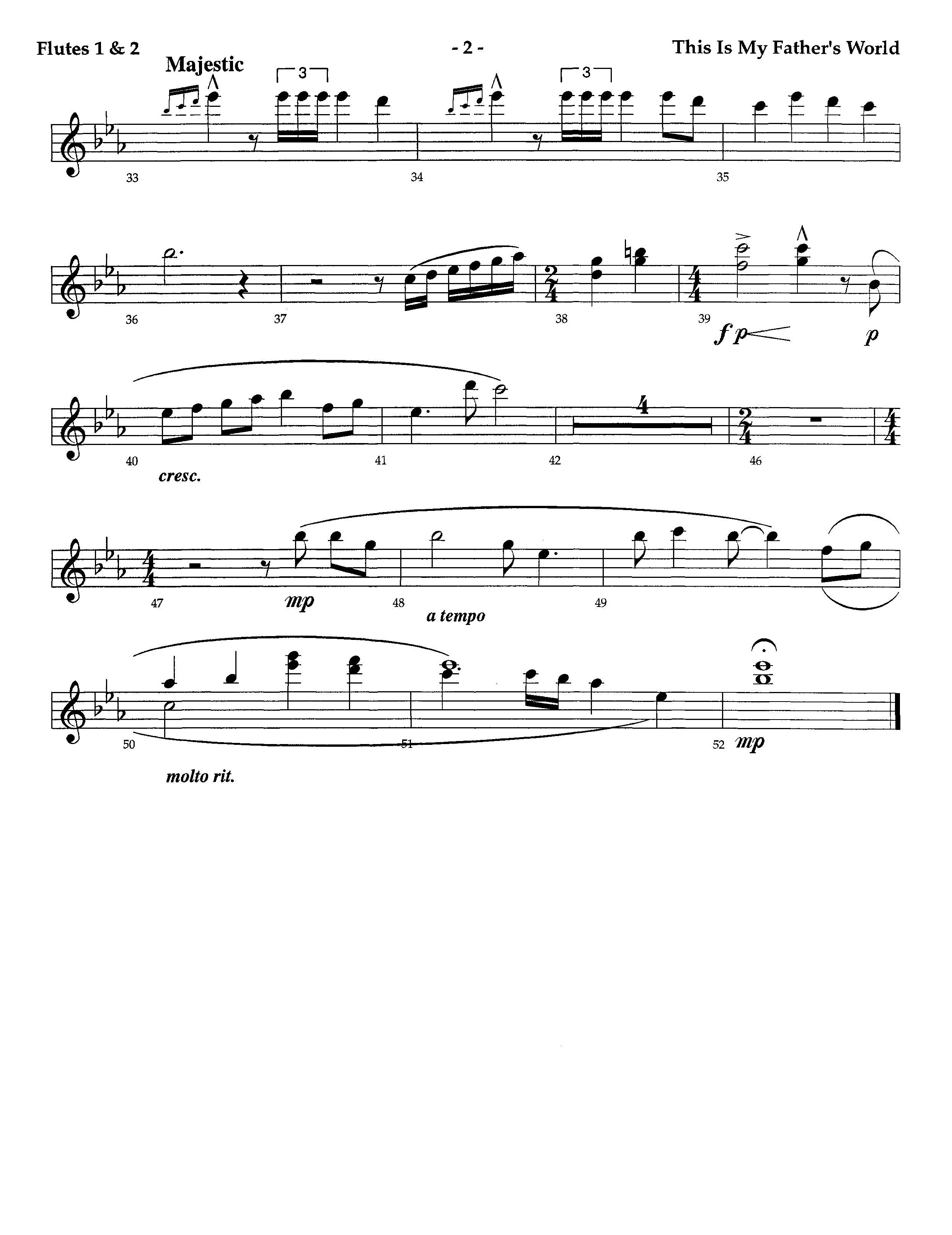 This Is My Father's World (Instrumental) Flute 1/2 (Lifeway Worship / Arr. Jeff Anderson)
