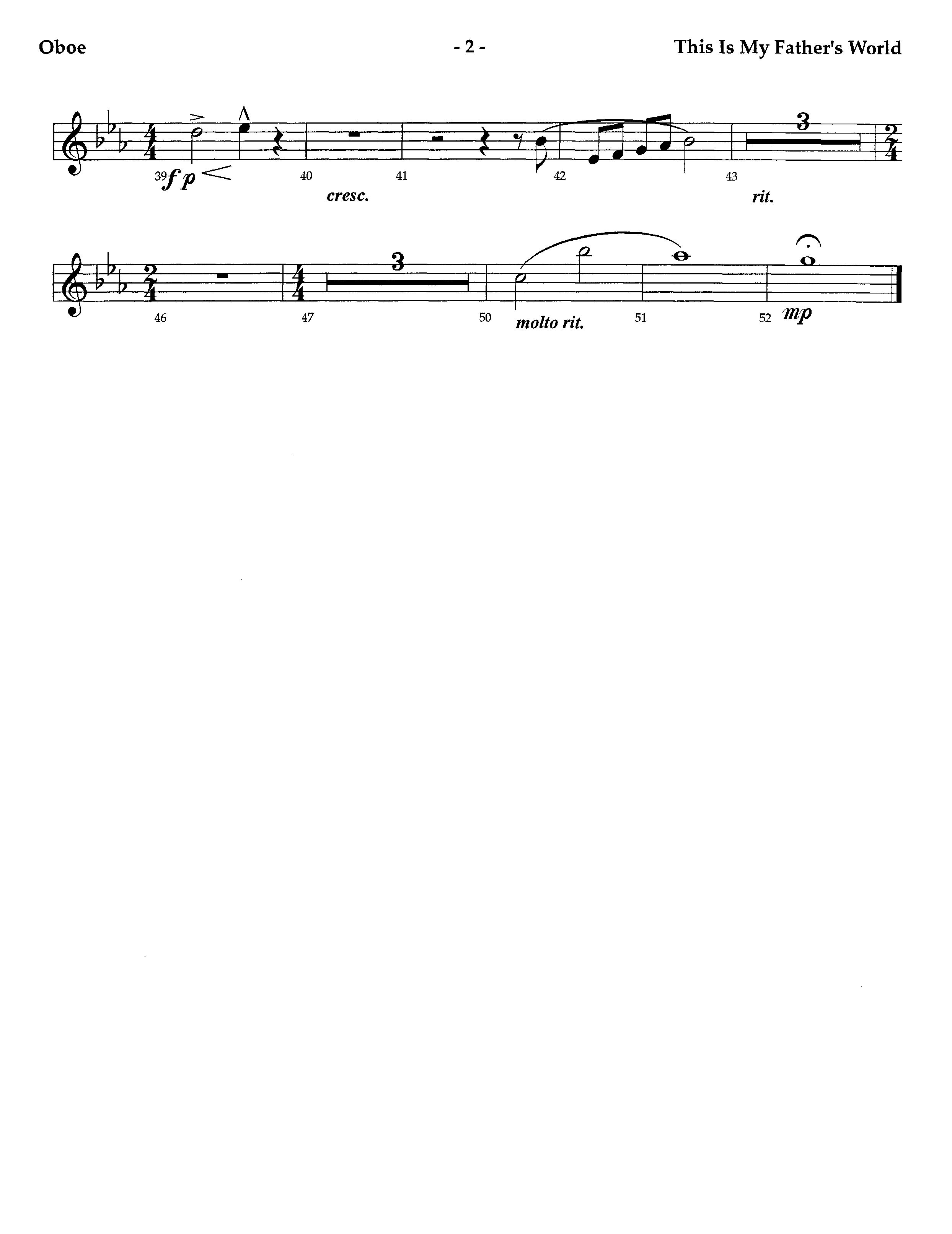 This Is My Father's World (Instrumental) Oboe (Lifeway Worship / Arr. Jeff Anderson)