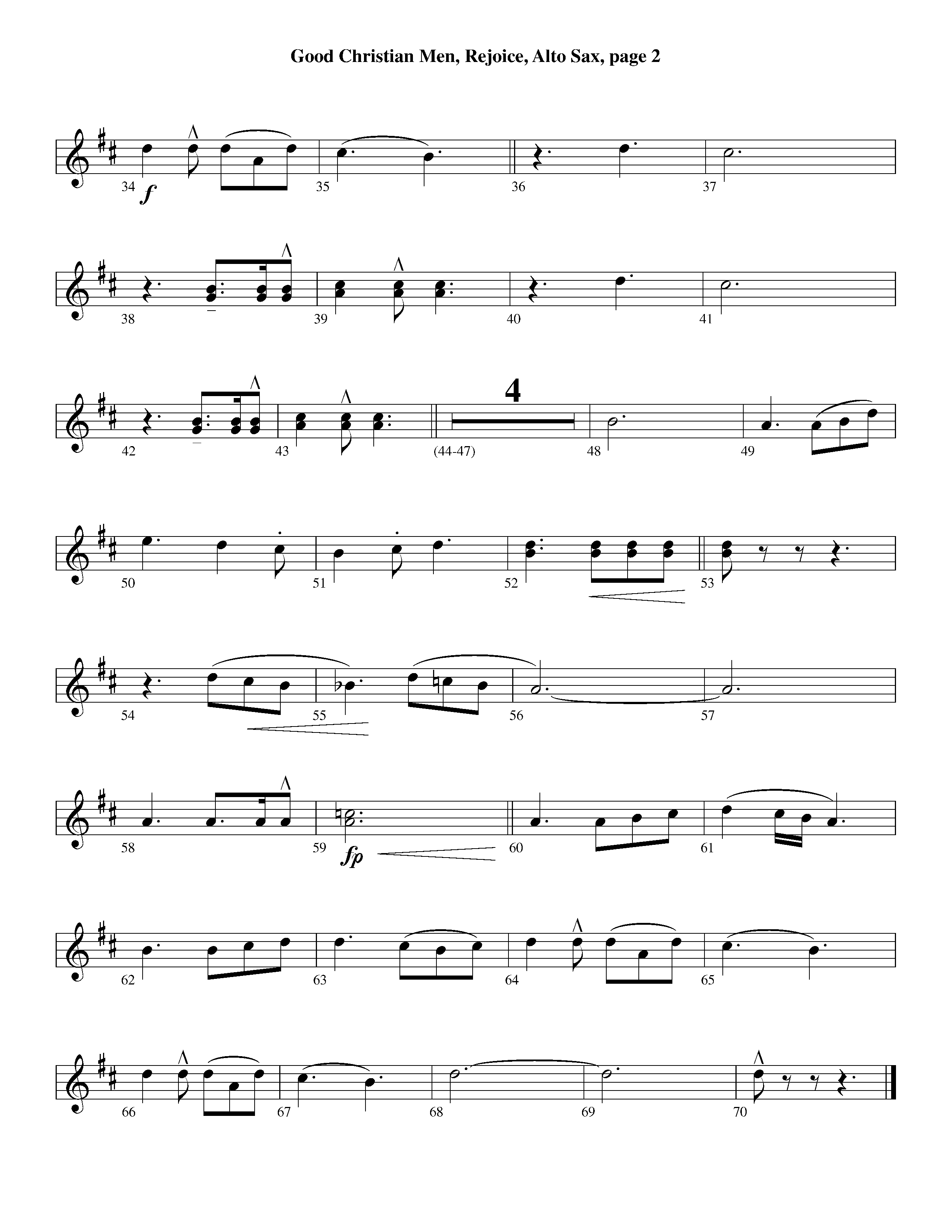 Good Christian Men Rejoice (Instrumental) Alto Sax (Lifeway Worship / Arr. Ed Dickinson)