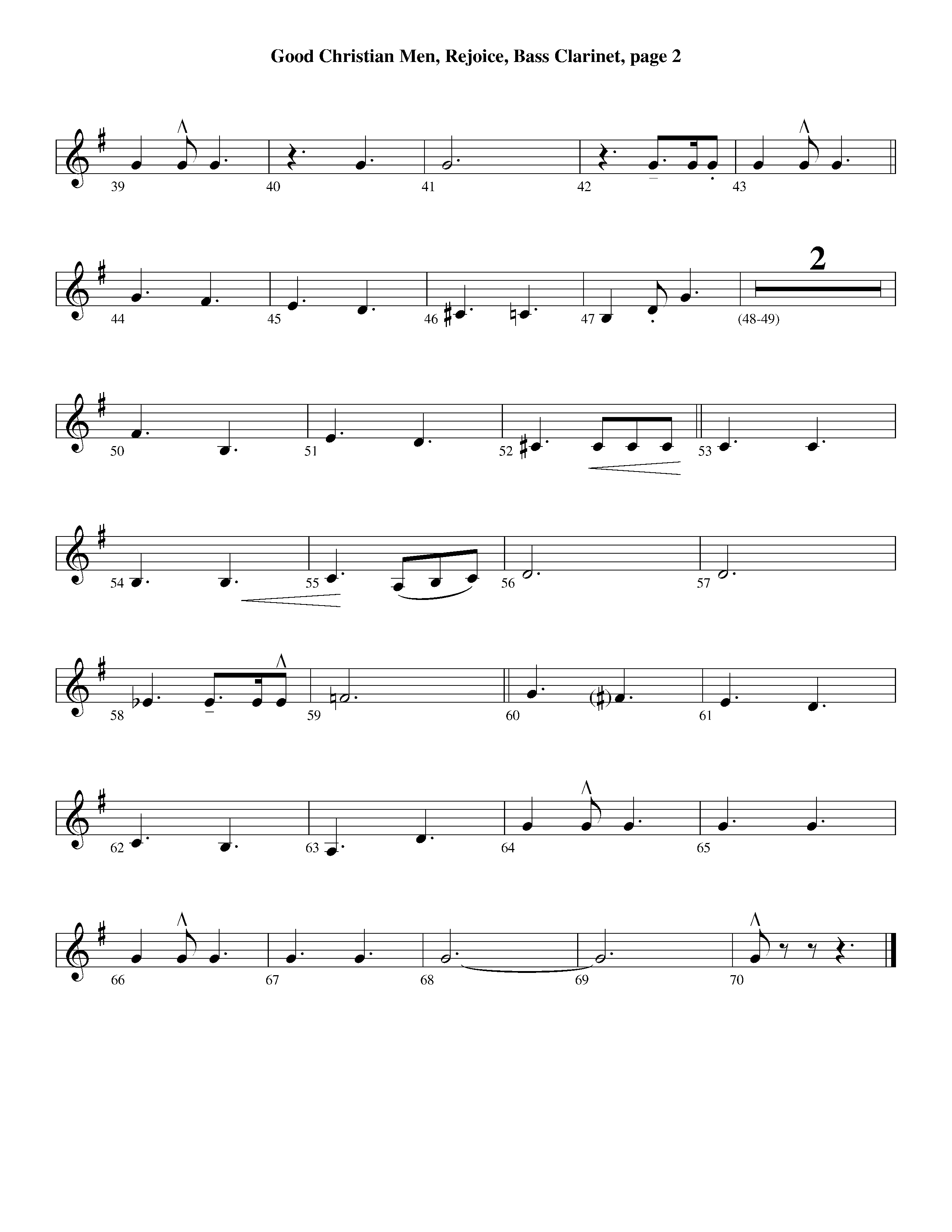 Good Christian Men Rejoice (Instrumental) Bass Clarinet (Lifeway Worship / Arr. Ed Dickinson)