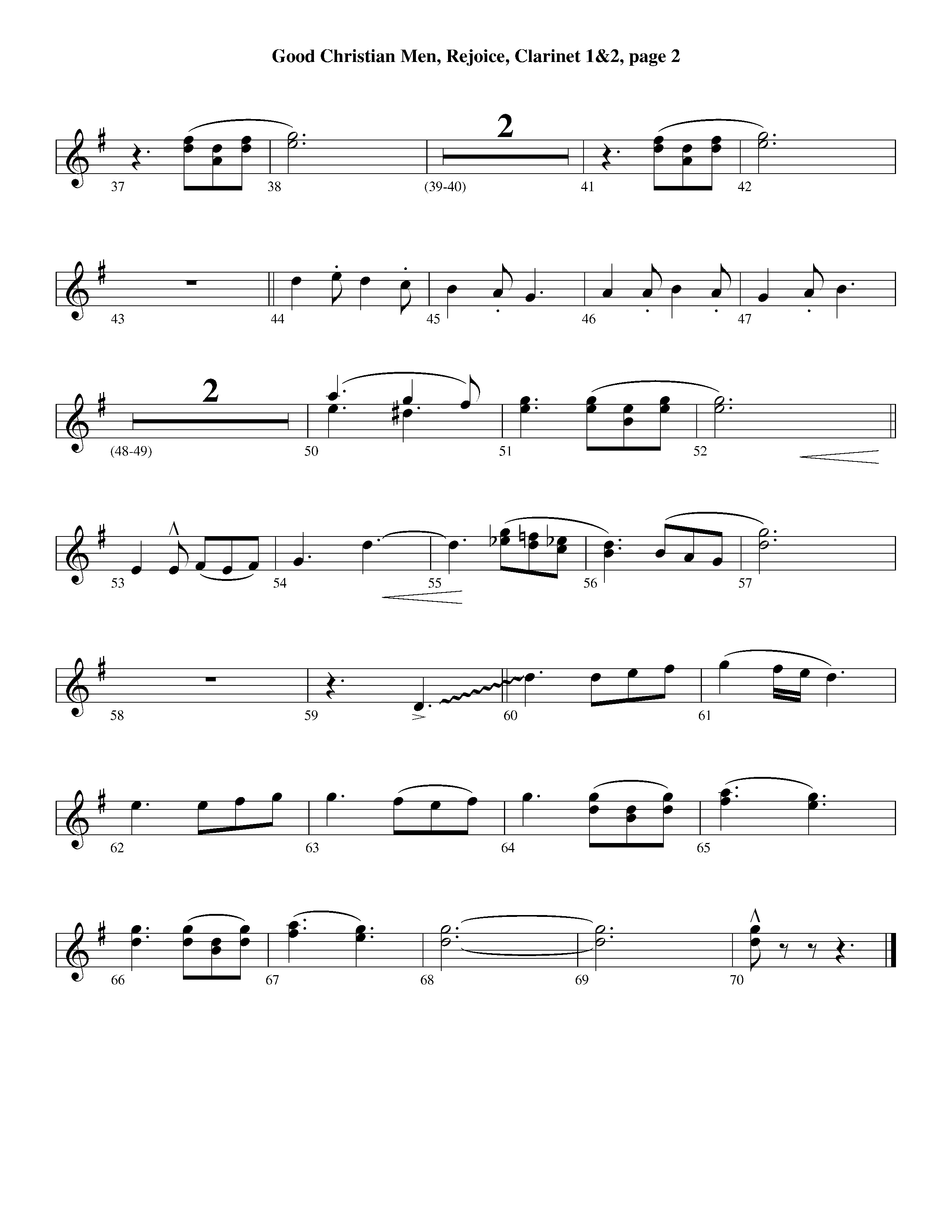 Good Christian Men Rejoice (Instrumental) Clarinet 1/2 (Lifeway Worship / Arr. Ed Dickinson)