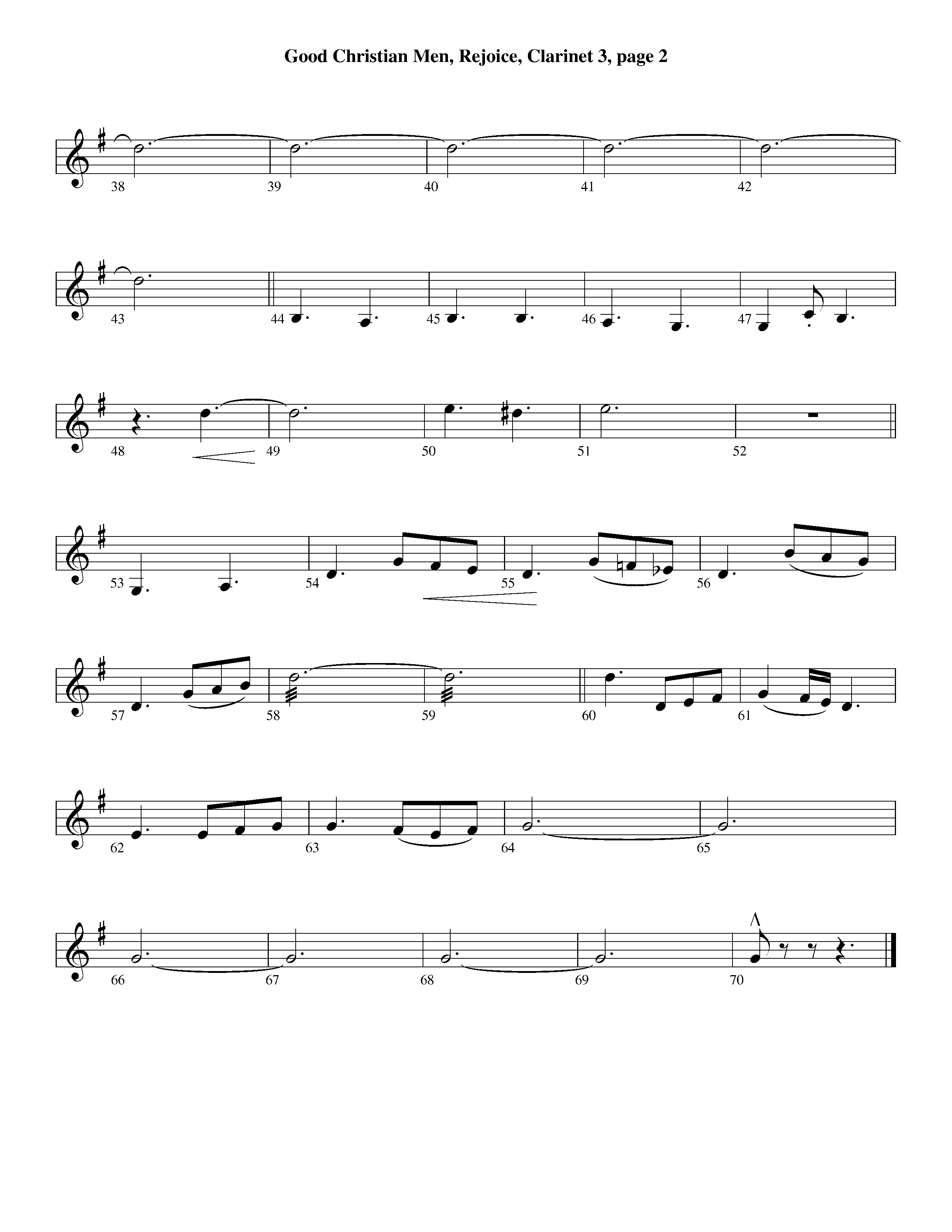 Good Christian Men Rejoice (Instrumental) Clarinet 3 (Lifeway Worship / Arr. Ed Dickinson)