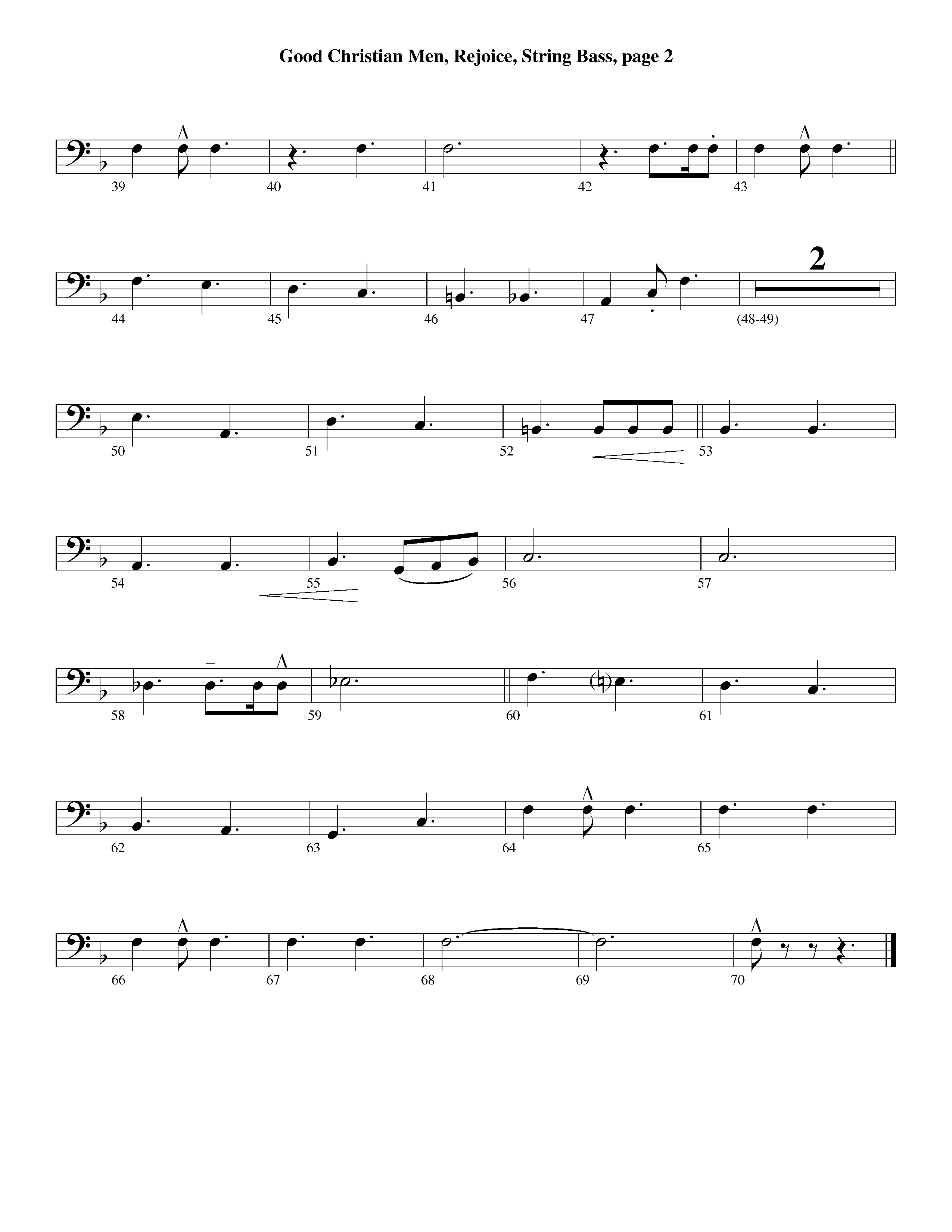 Good Christian Men Rejoice (Instrumental) Double Bass (Lifeway Worship / Arr. Ed Dickinson)