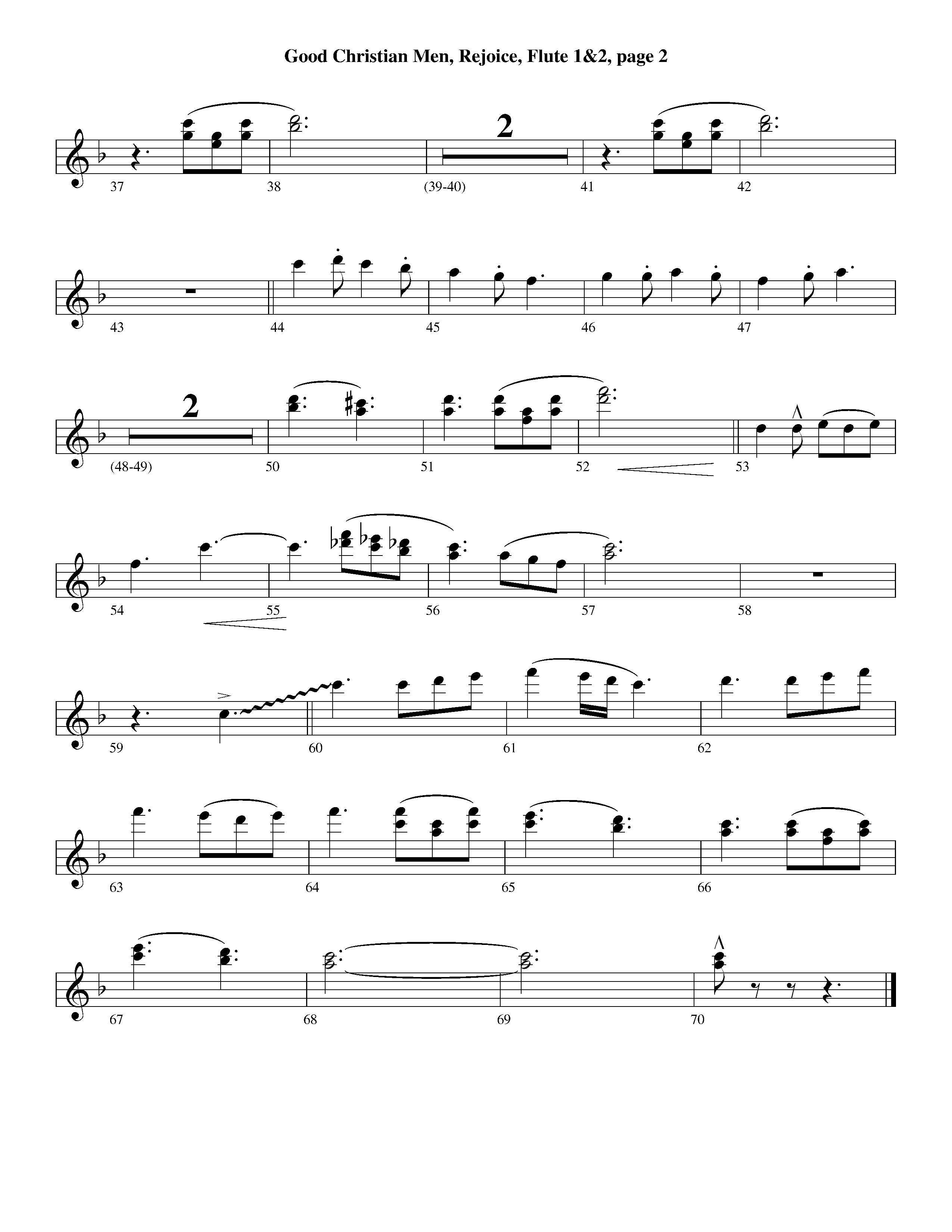 Good Christian Men Rejoice (Instrumental) Flute 1/2 (Lifeway Worship / Arr. Ed Dickinson)