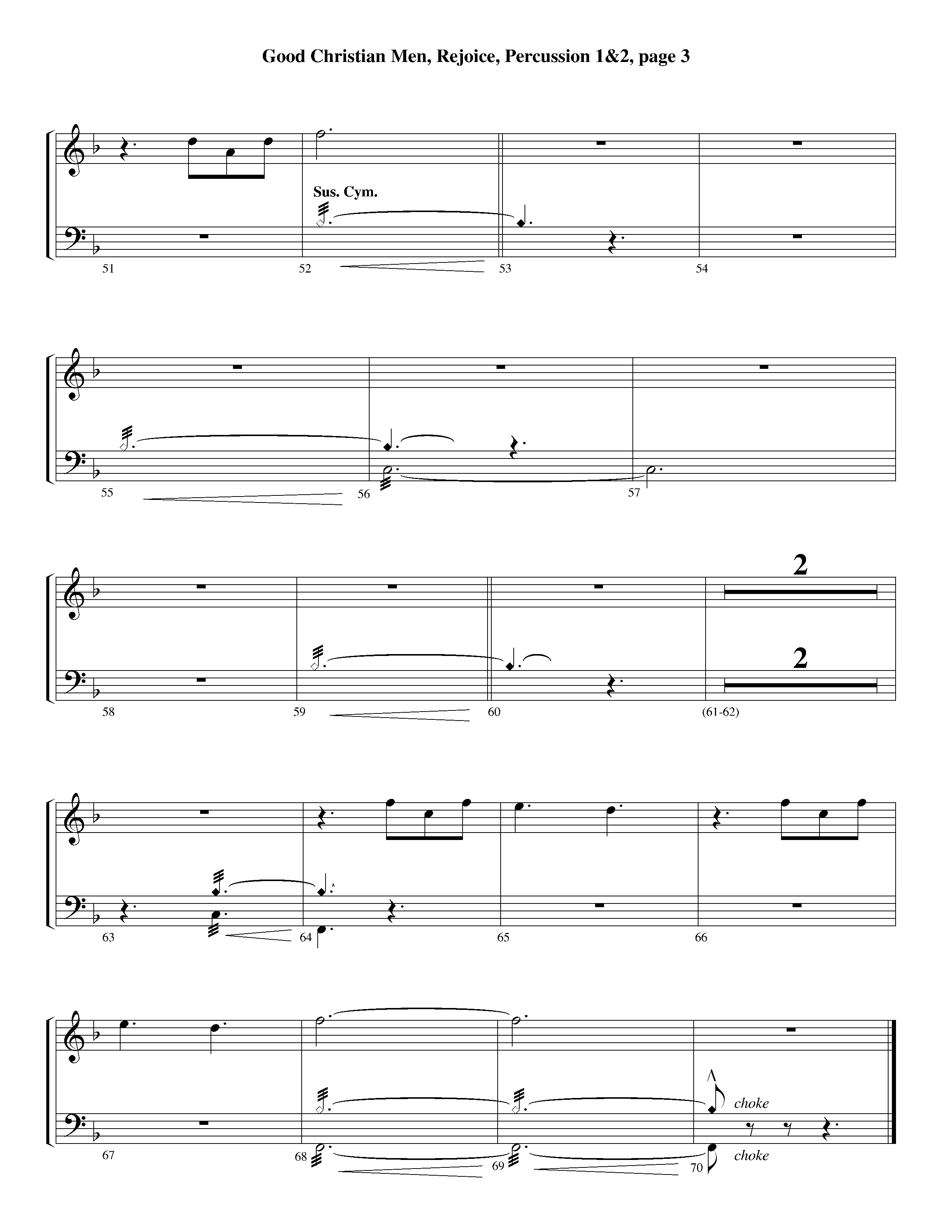 Good Christian Men Rejoice (Instrumental) Percussion 1/2 (Lifeway Worship / Arr. Ed Dickinson)